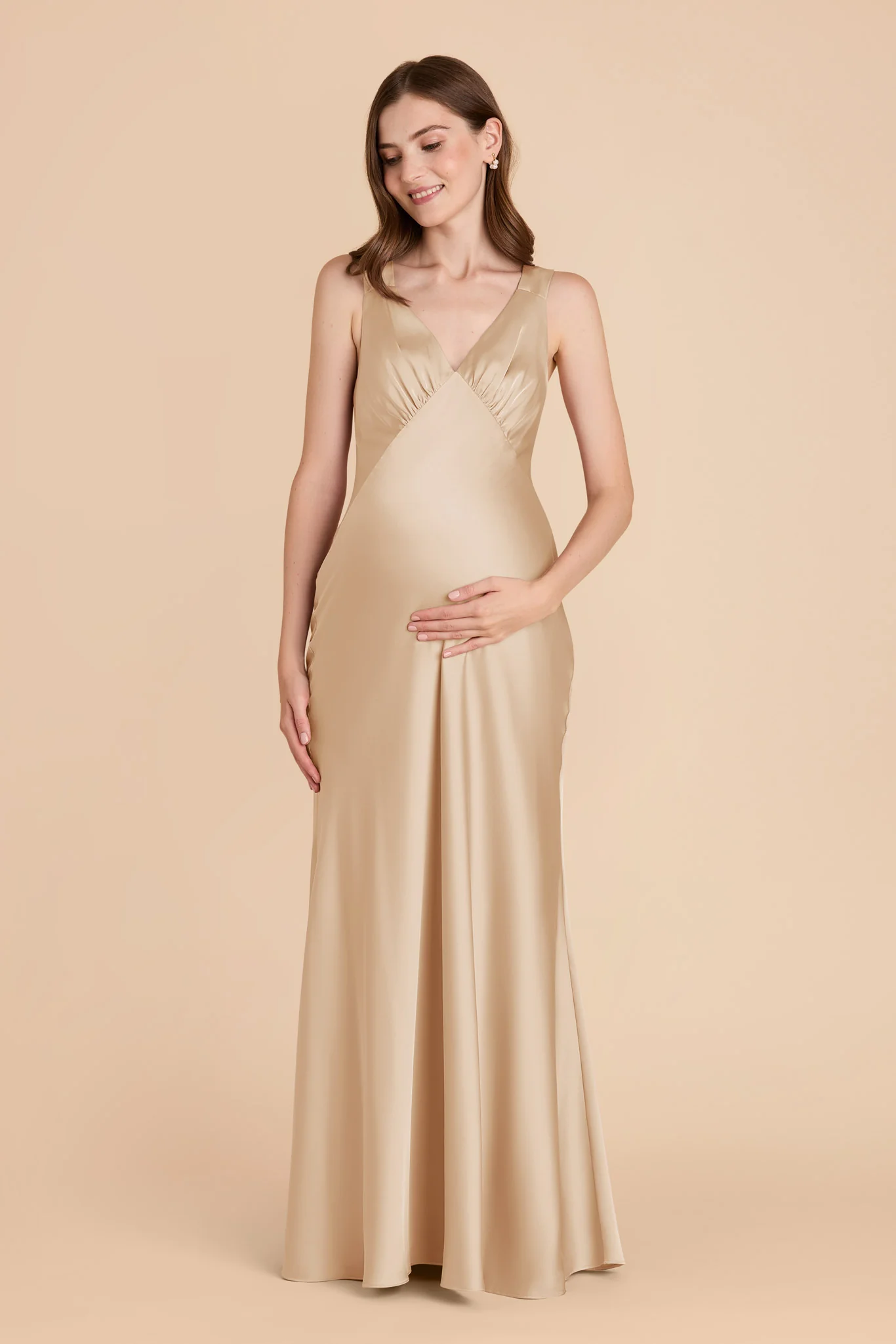 Veronica Matte Satin Dress - Gold - Image 7