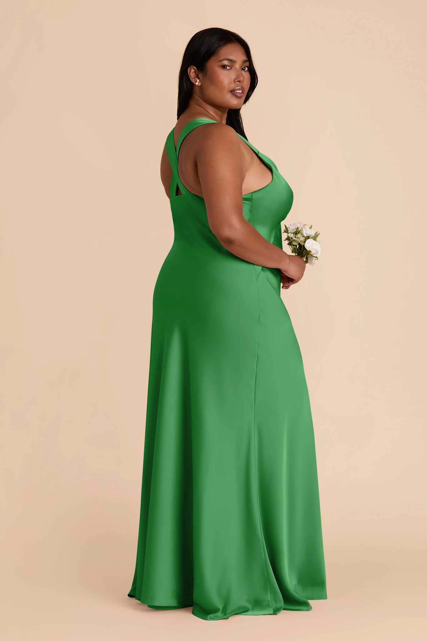 Veronica Matte Satin Dress - Kelly Green - Image 10