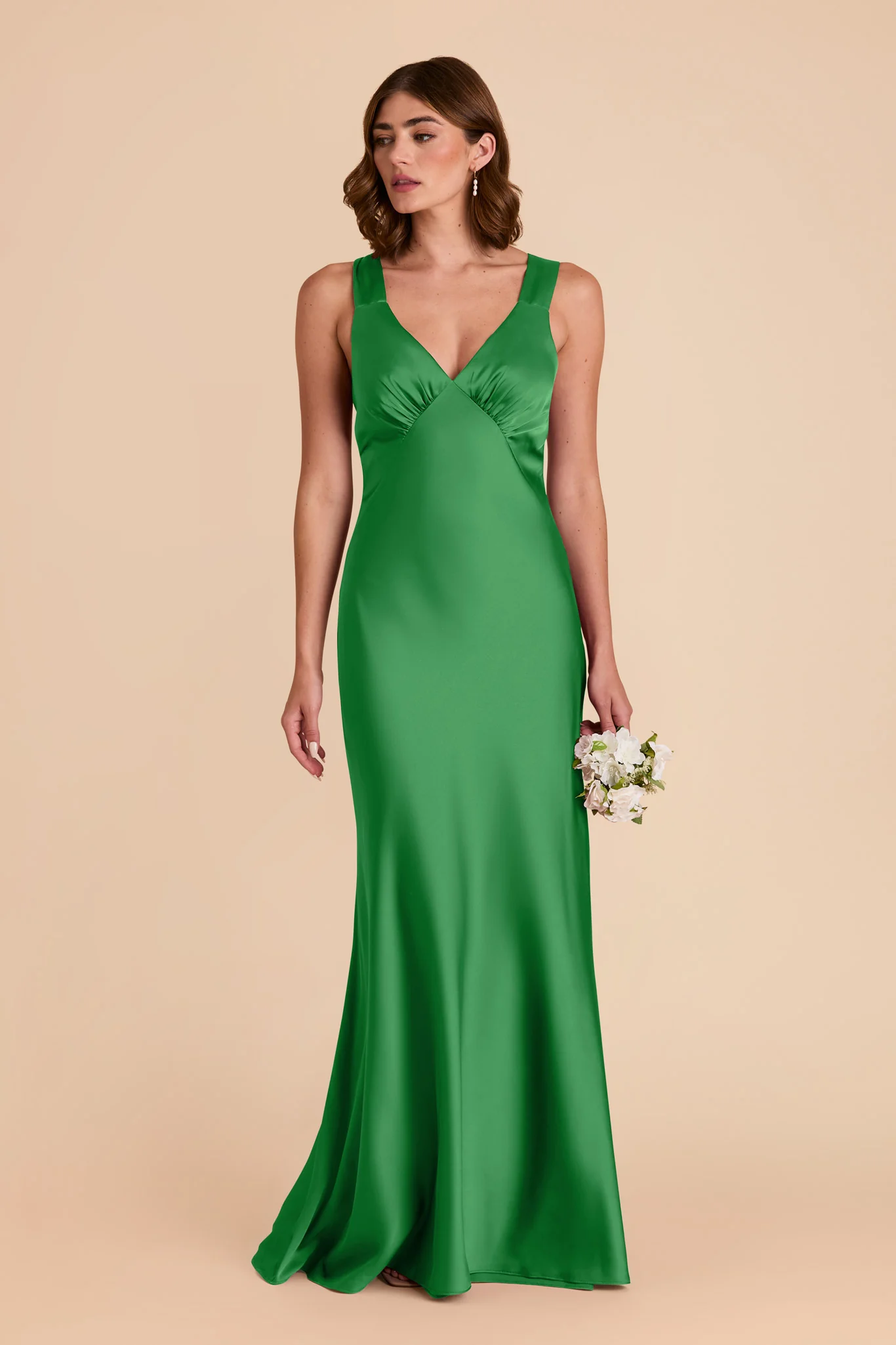 Veronica Matte Satin Dress - Kelly Green - Image 4