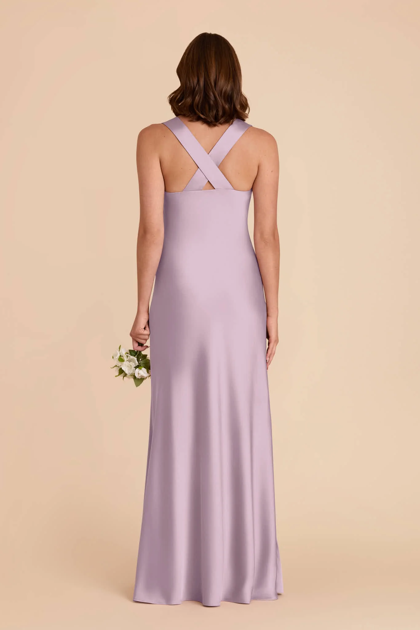 Veronica Matte Satin Dress - Lavender - Image 5