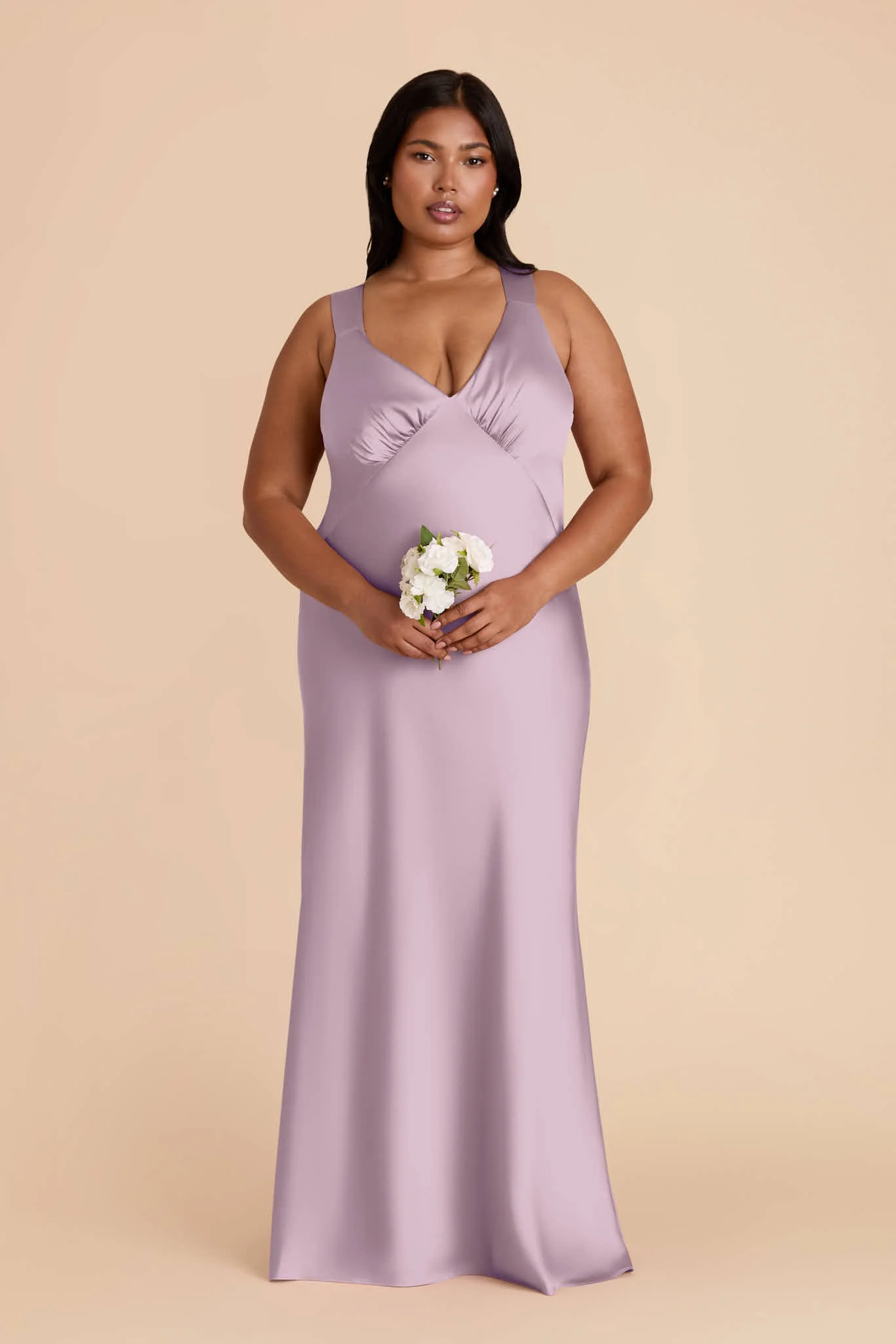 Veronica Matte Satin Dress - Lavender - Image 7