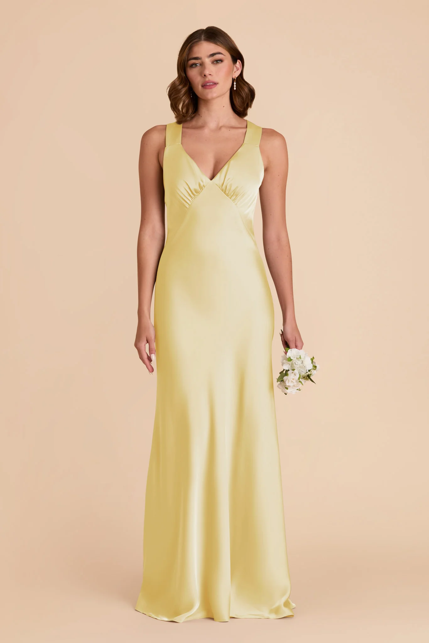 Veronica Matte Satin Dress - Lemon Sorbet - Image 3