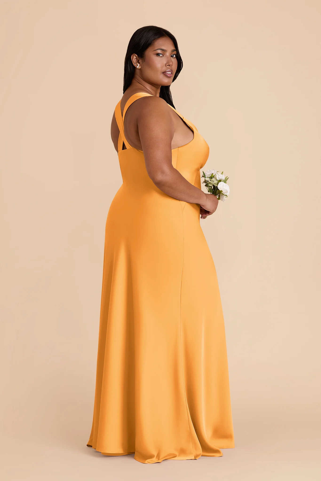 Veronica Matte Satin Dress - Mango - Image 7