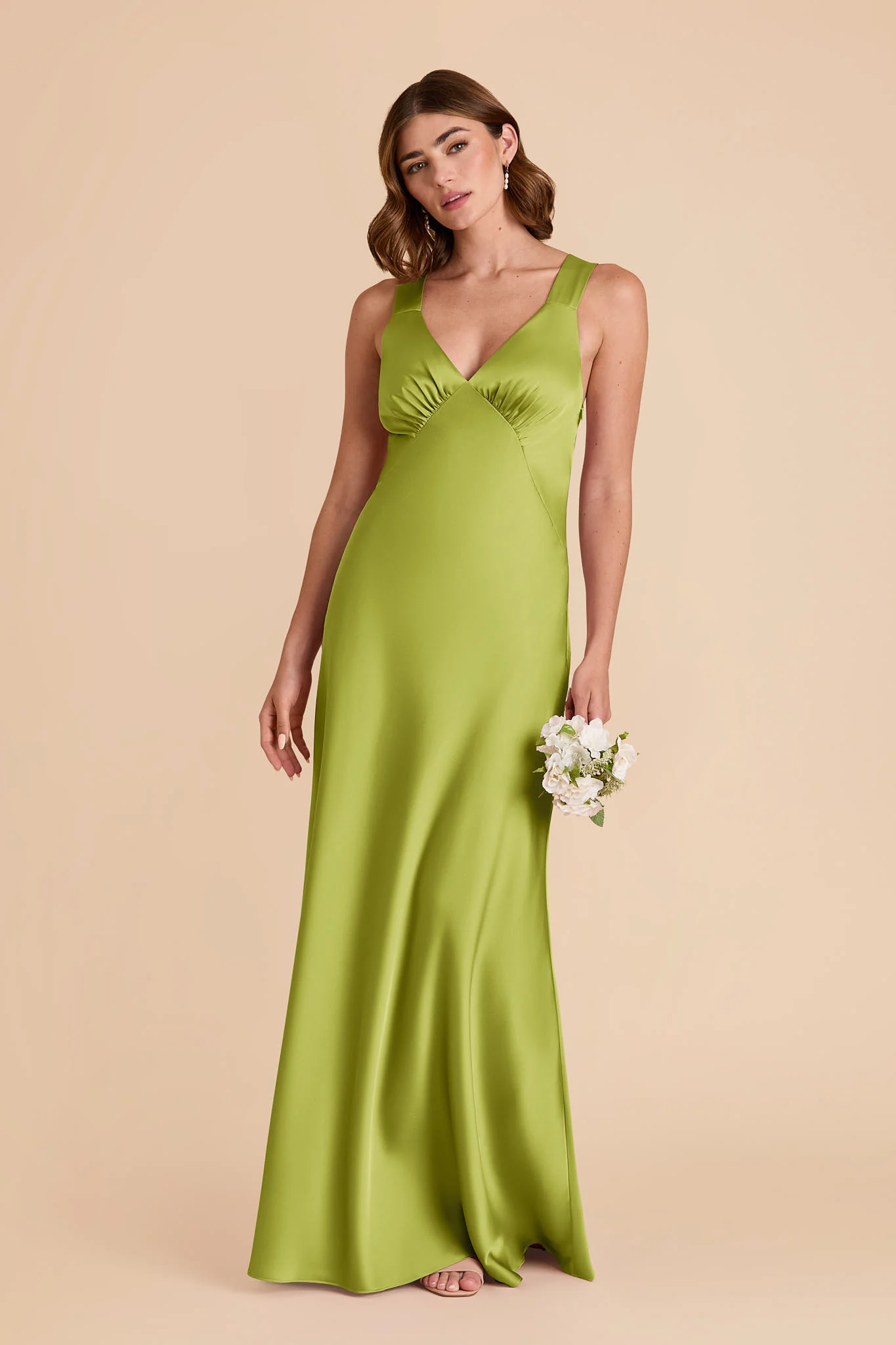Veronica Matte Satin Dress - Matcha - Image 5