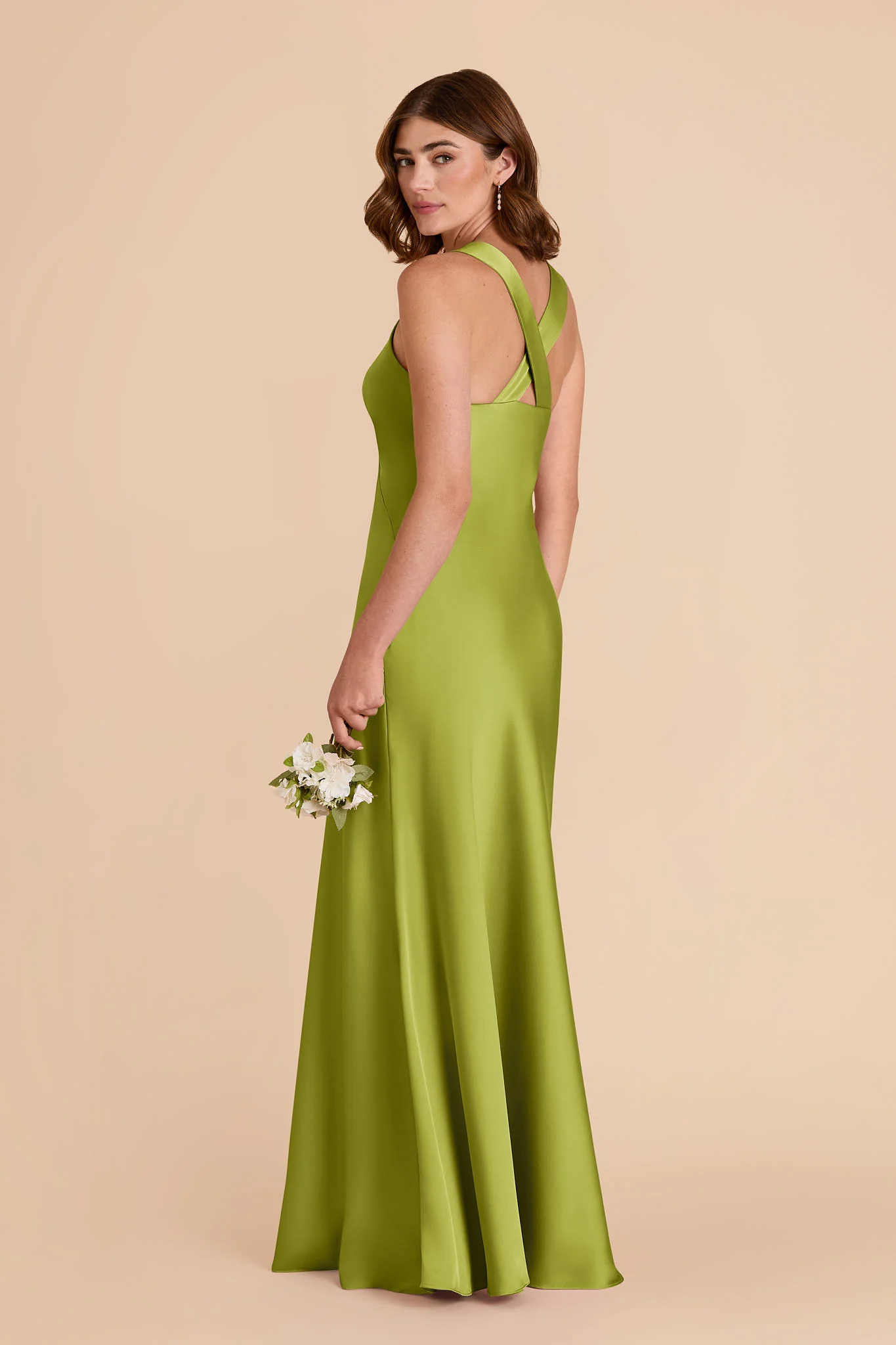 Veronica Matte Satin Dress - Matcha - Image 6