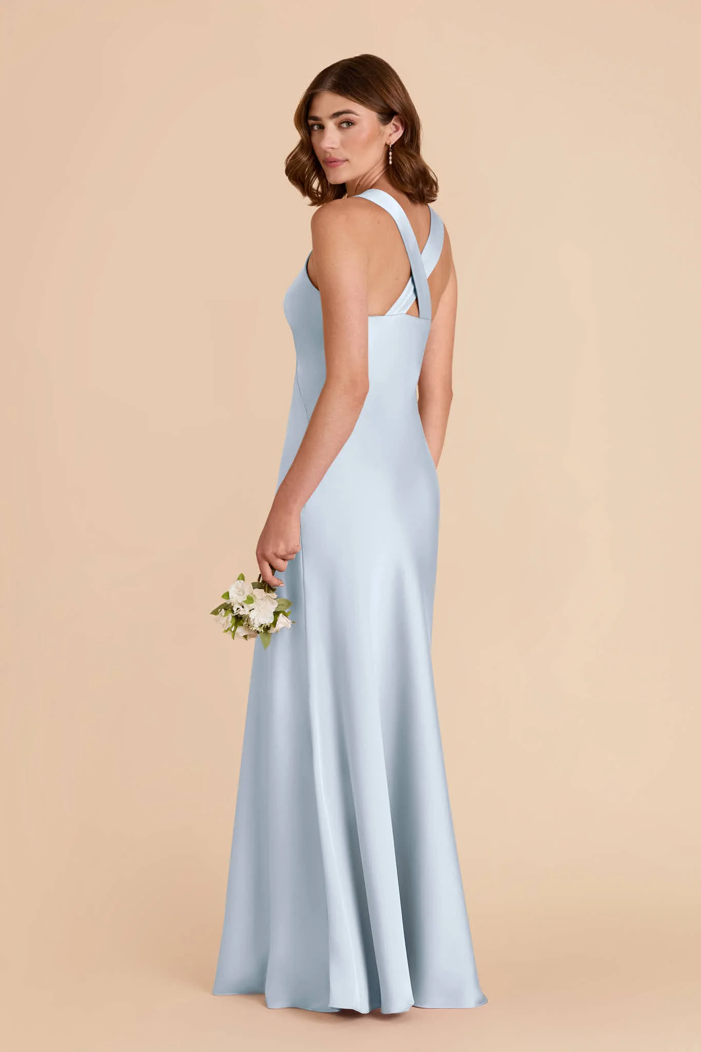 Veronica Matte Satin Dress - Mist Blue - Image 5