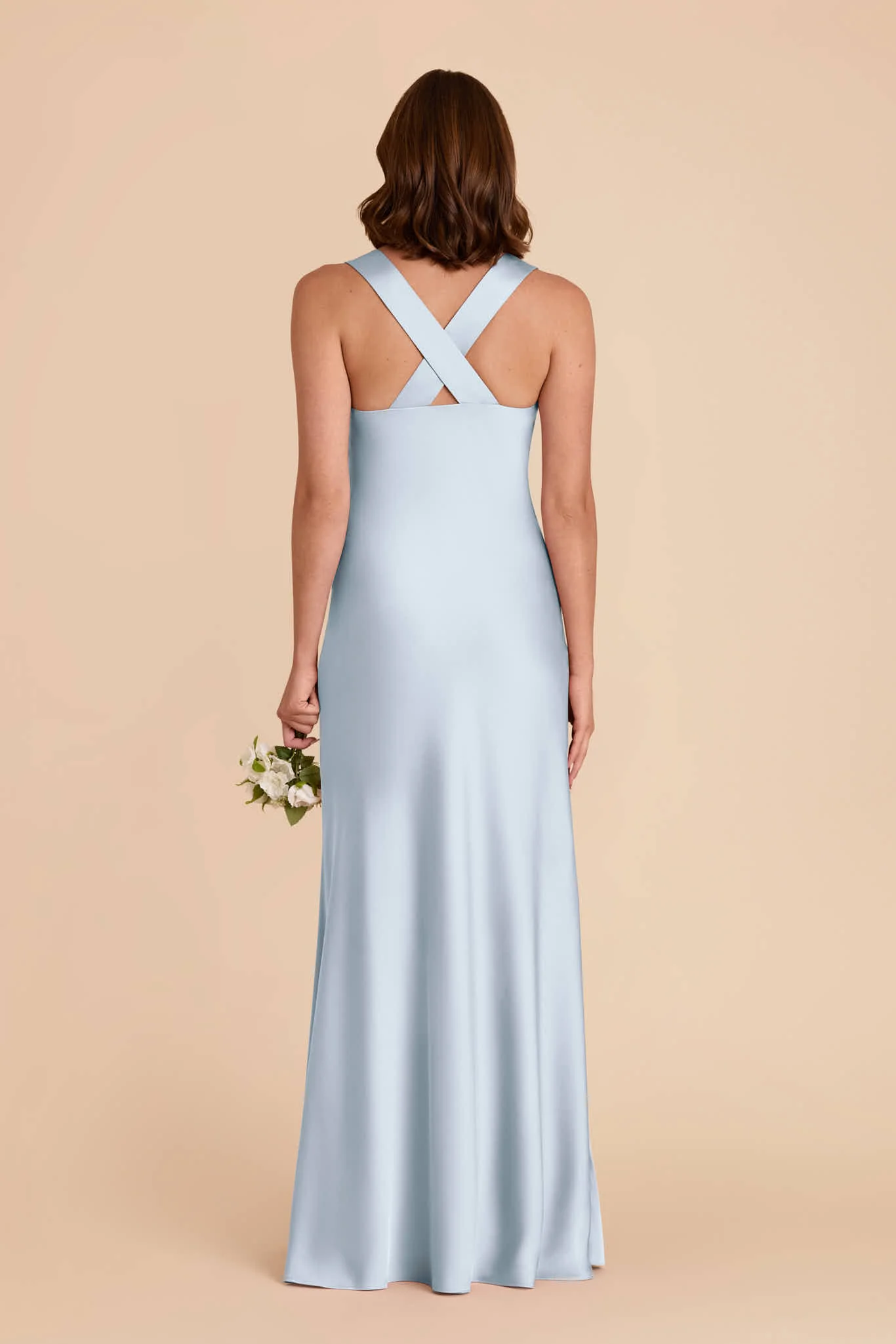 Veronica Matte Satin Dress - Mist Blue - Image 6