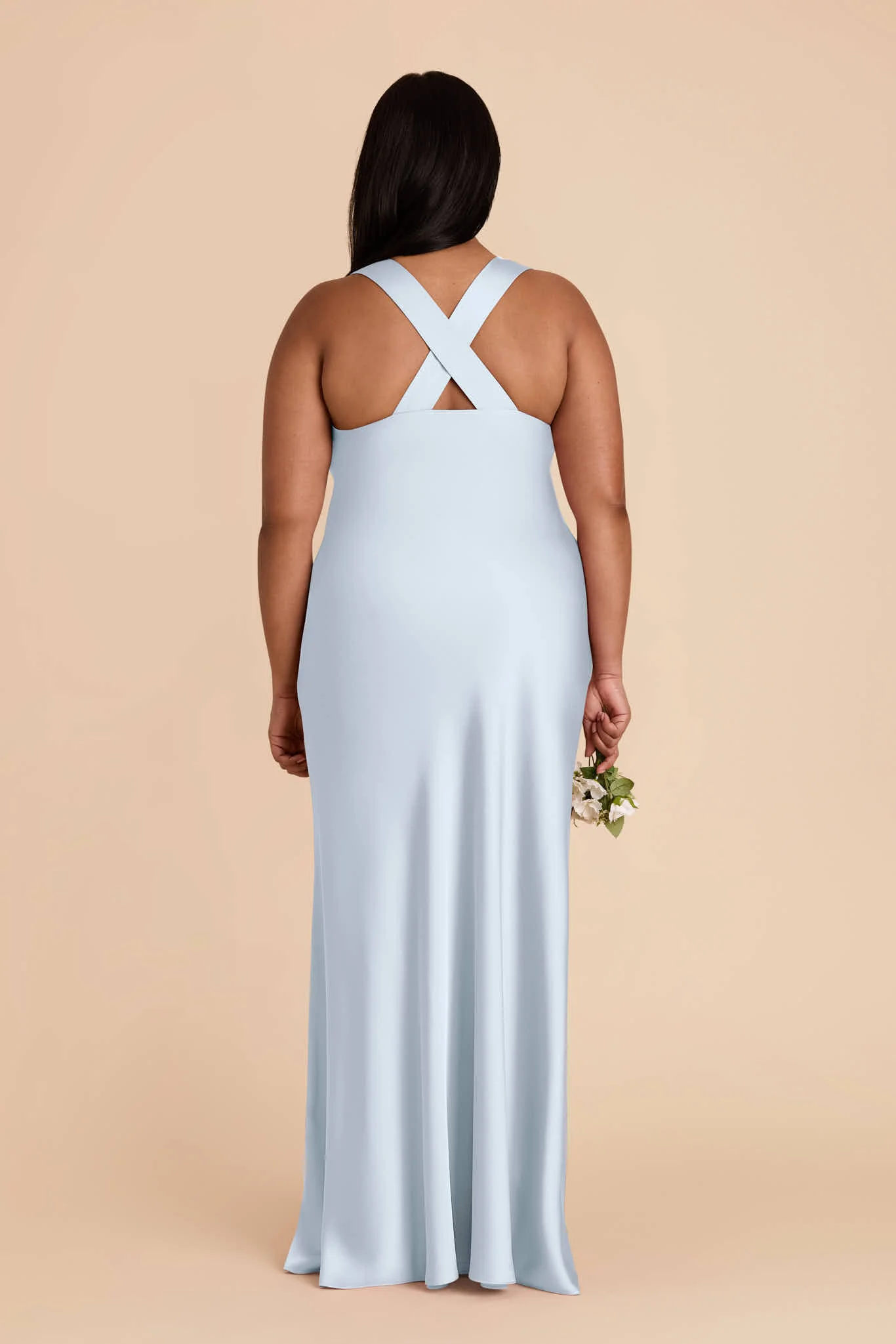 Veronica Matte Satin Dress - Mist Blue - Image 8