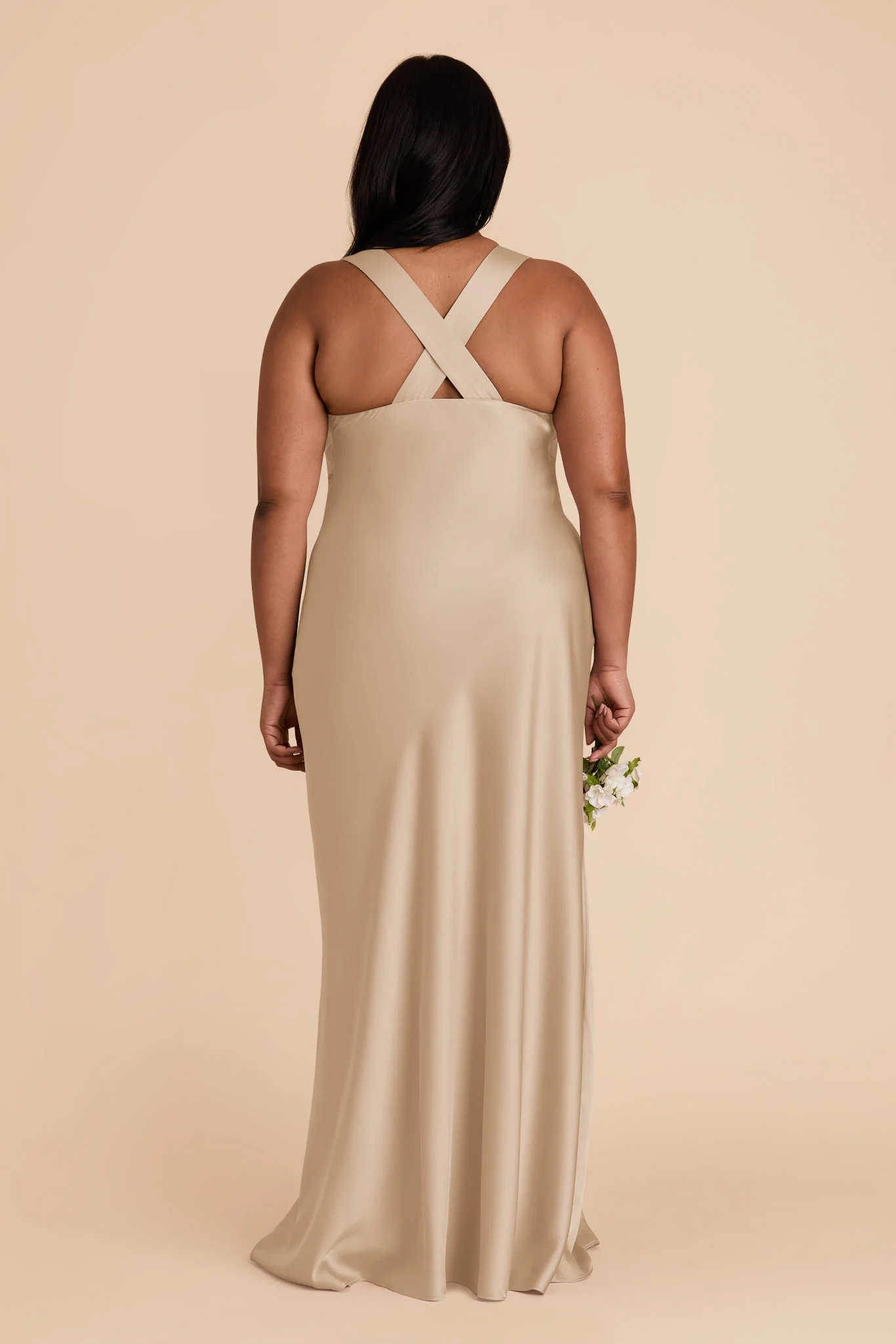 Veronica Matte Satin Dress - Neutral Champagne - Image 11