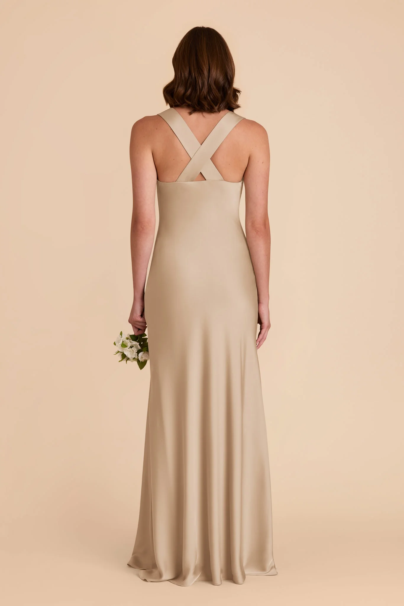 Veronica Matte Satin Dress - Neutral Champagne - Image 6