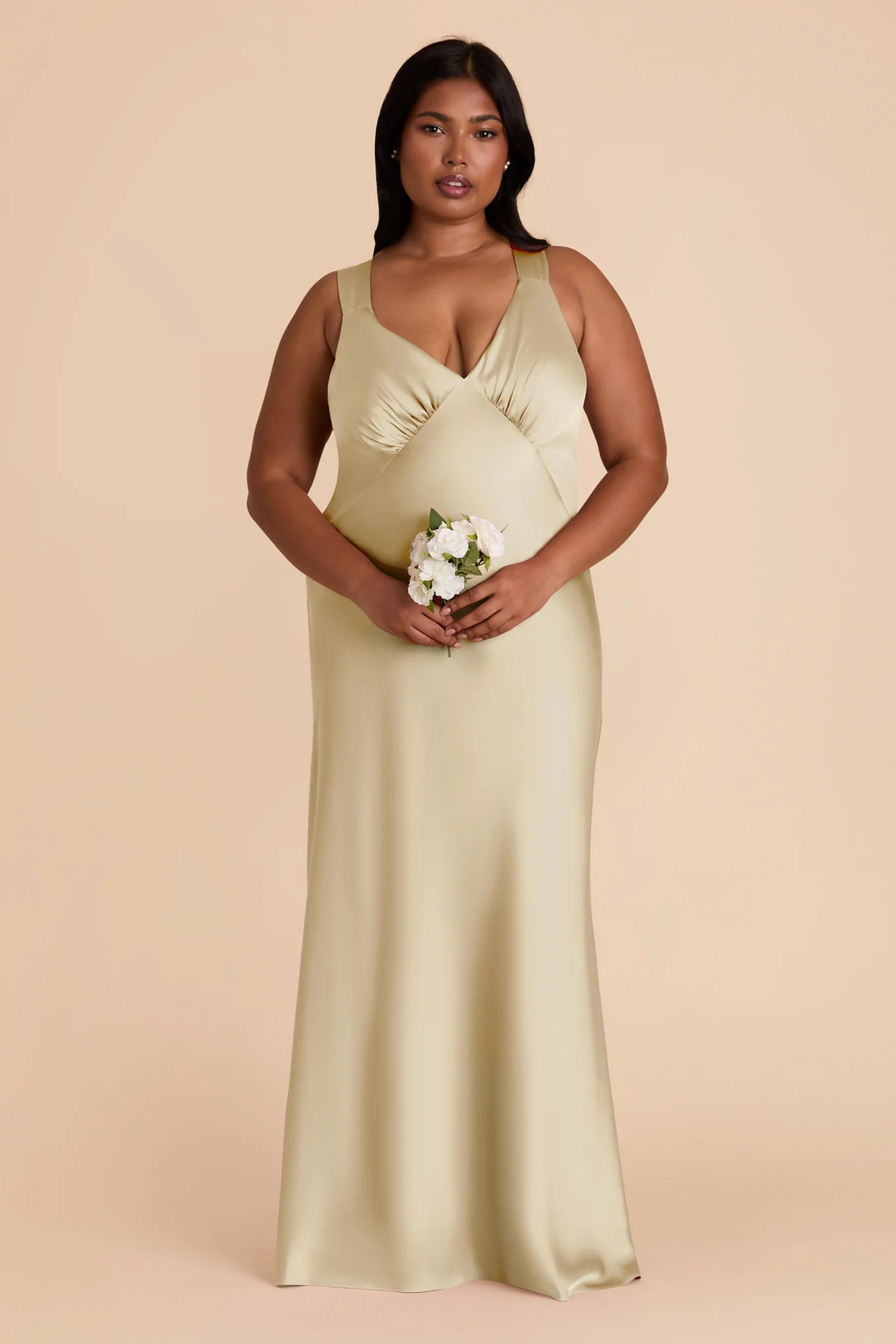 Veronica Matte Satin Dress - Prosecco - Image 8