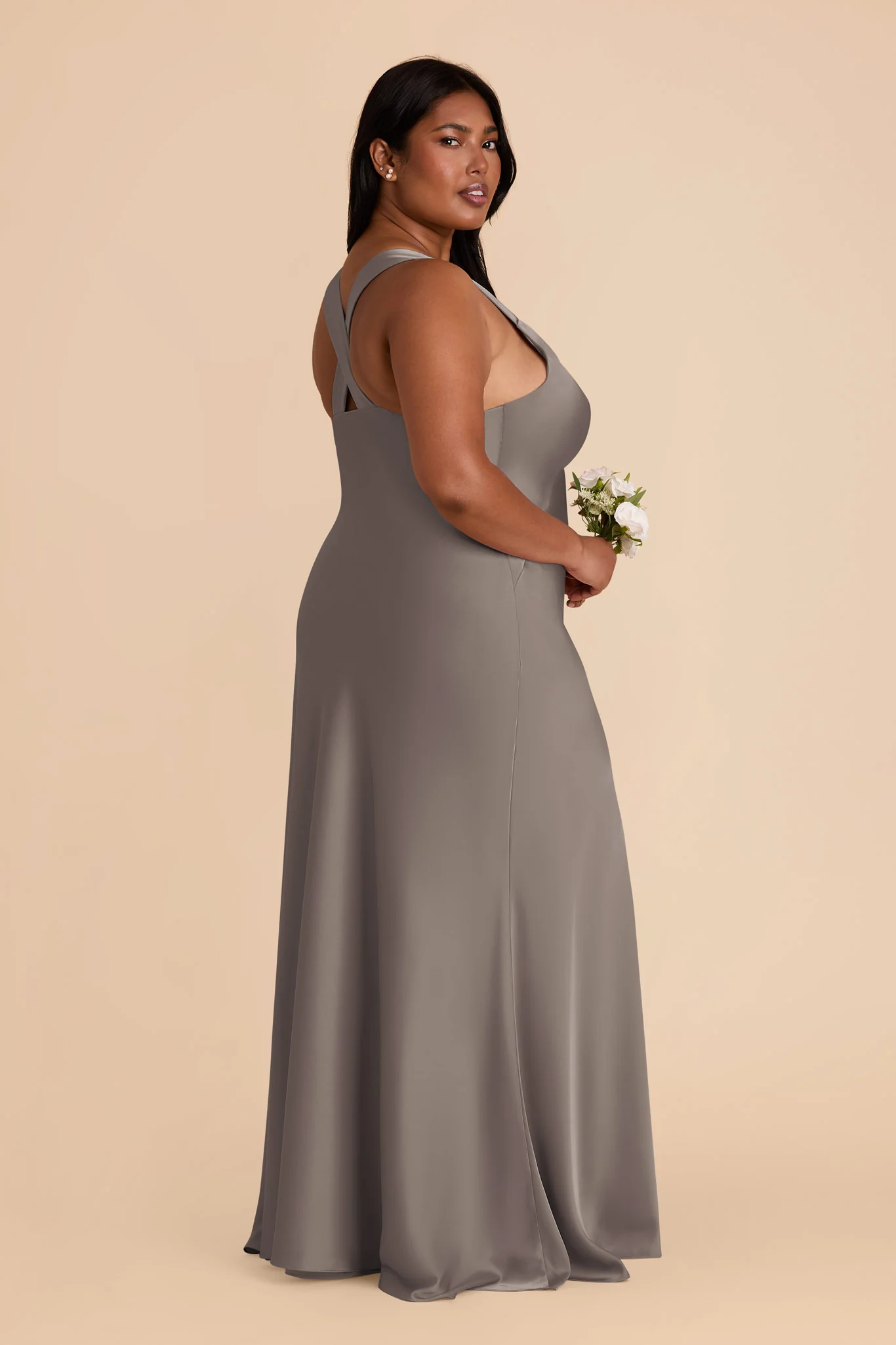 Veronica Matte Satin Dress - Quartz - Image 10