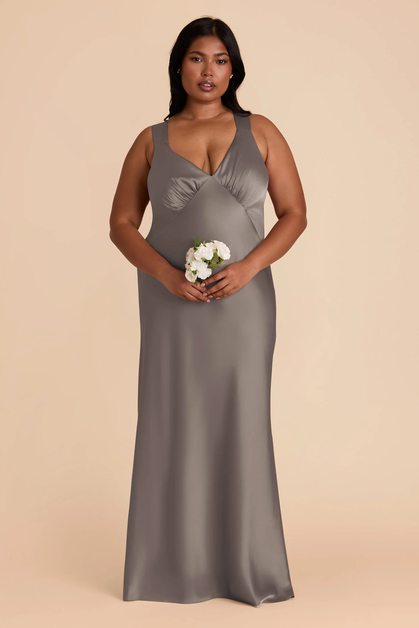 Veronica Matte Satin Dress - Quartz - Image 8