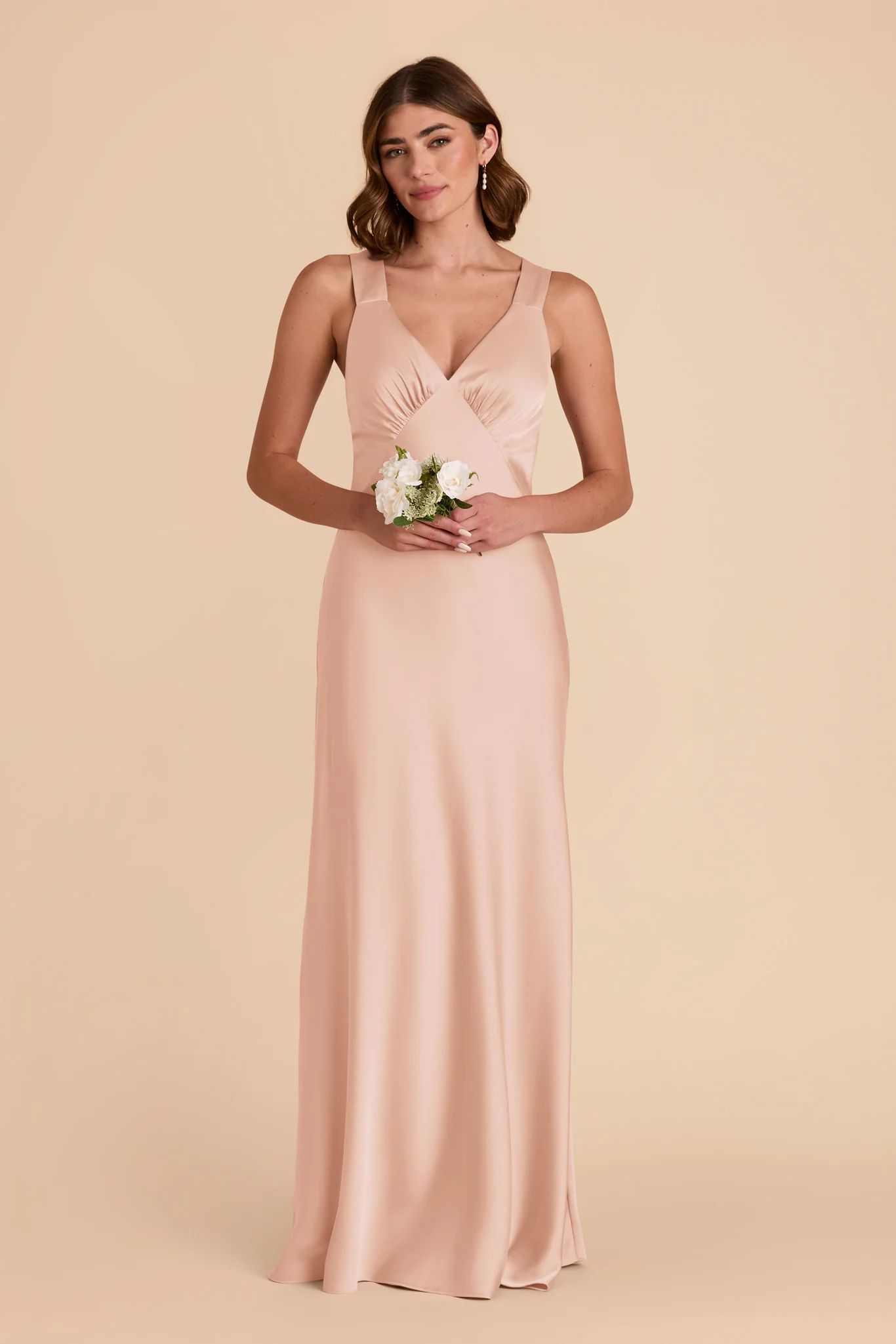 Veronica Matte Satin Dress - Rose Gold - Image 3