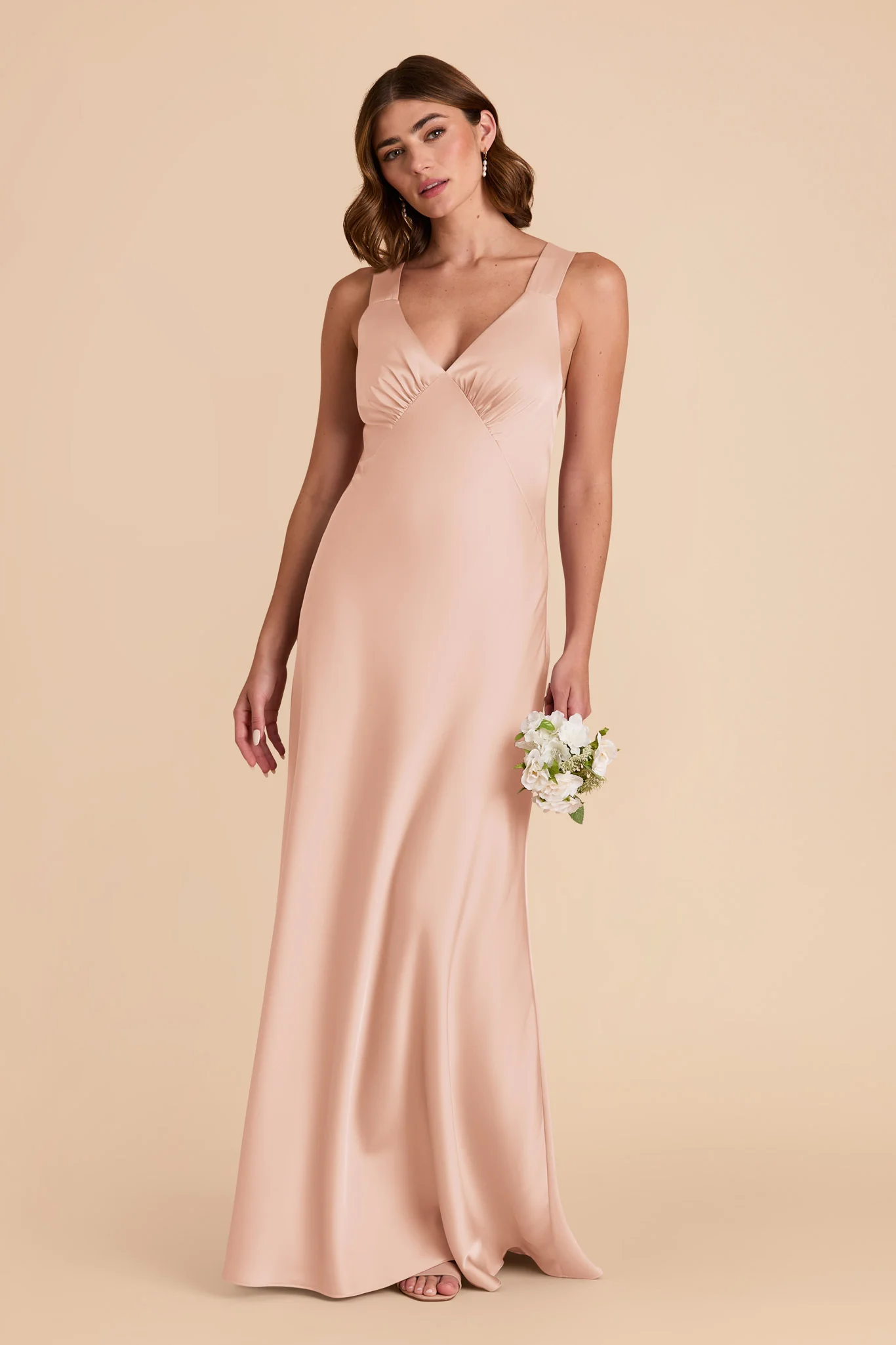 Veronica Matte Satin Dress - Rose Gold - Image 4