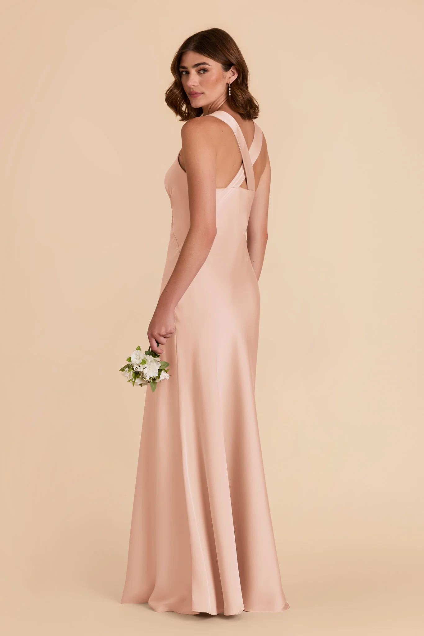 Veronica Matte Satin Dress - Rose Gold - Image 5