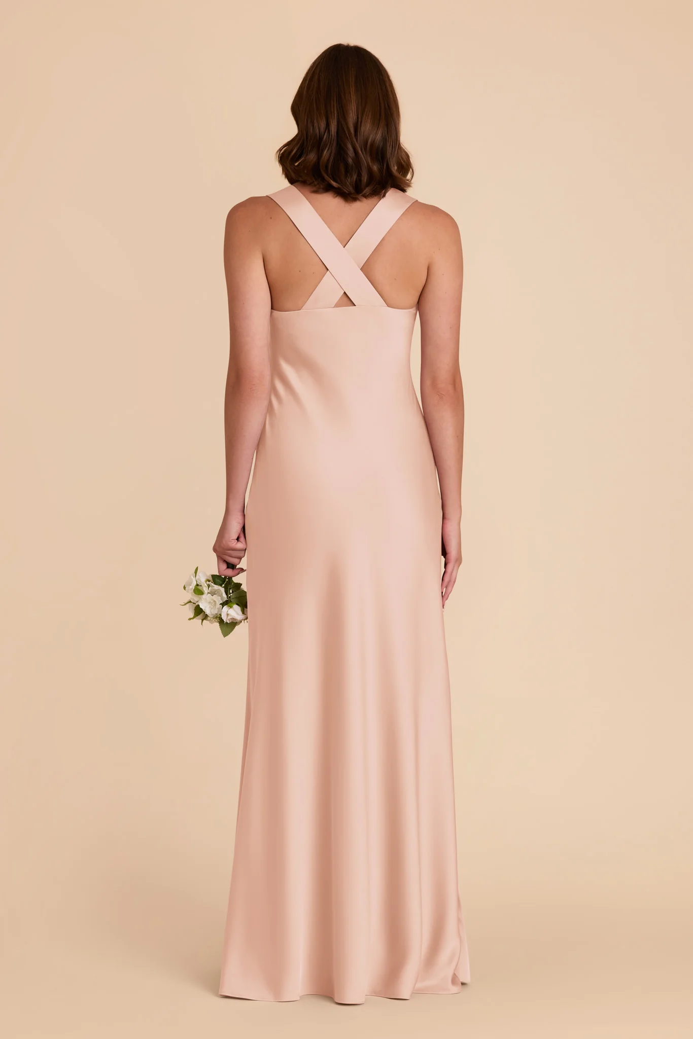 Veronica Matte Satin Dress - Rose Gold - Image 6