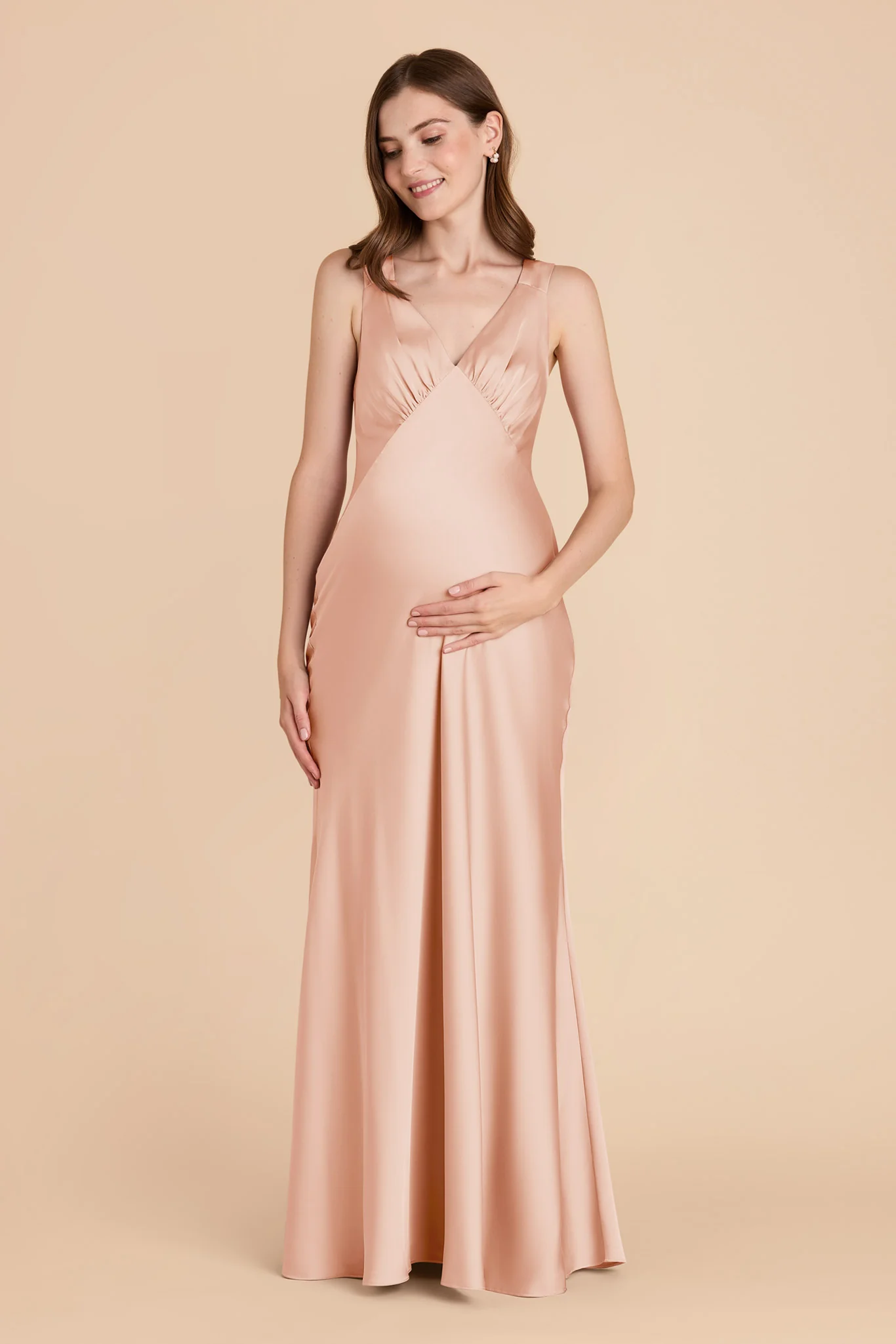 Veronica Matte Satin Dress - Rose Gold - Image 7