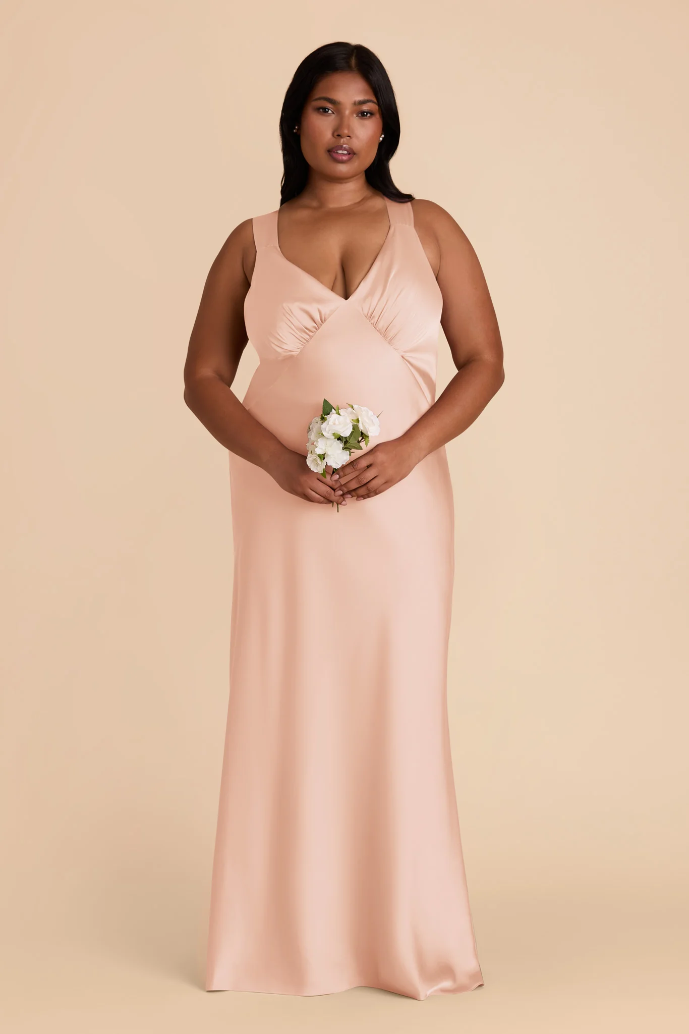 Veronica Matte Satin Dress - Rose Gold - Image 8