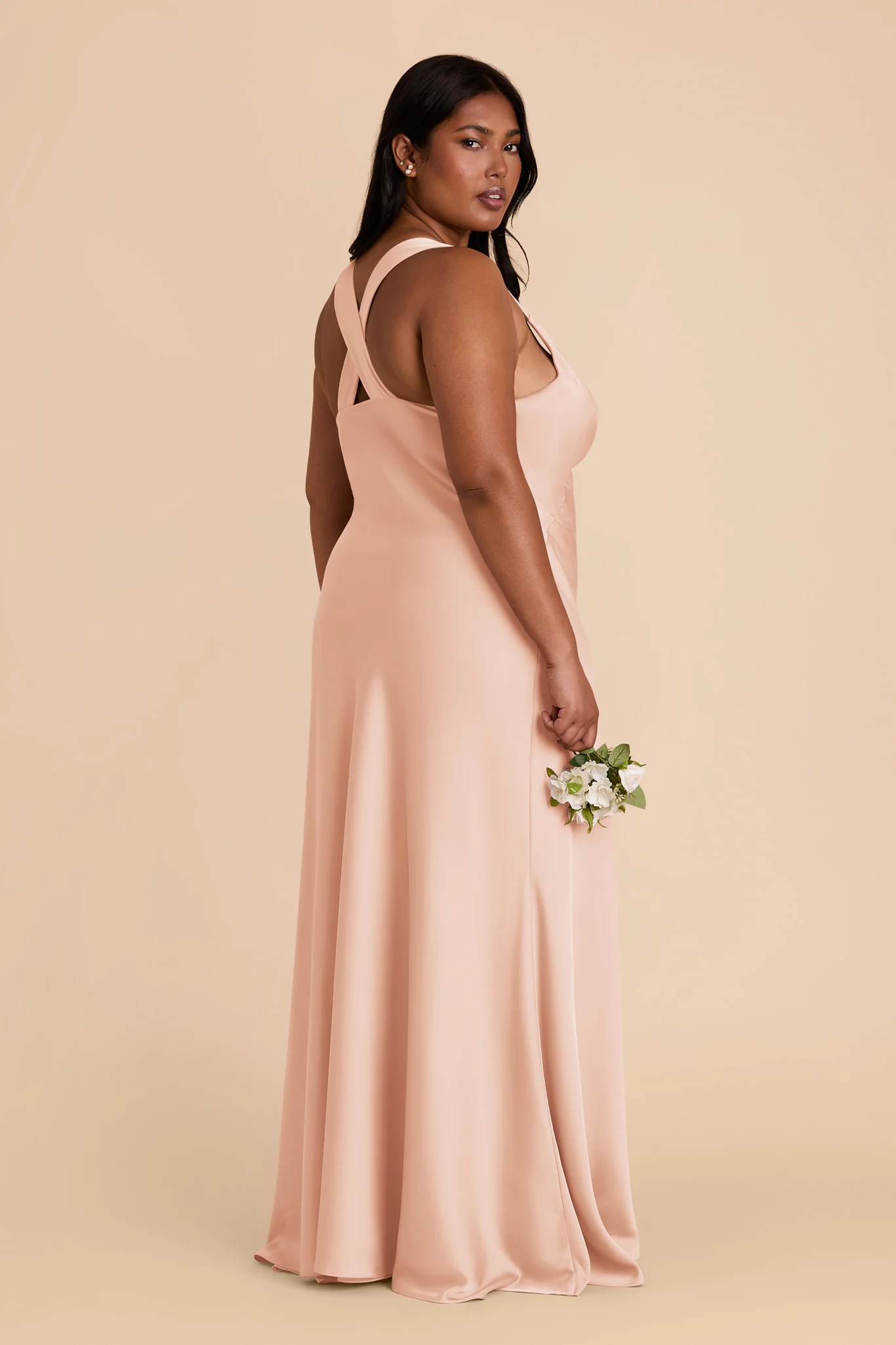 Veronica Matte Satin Dress - Rose Gold - Image 9