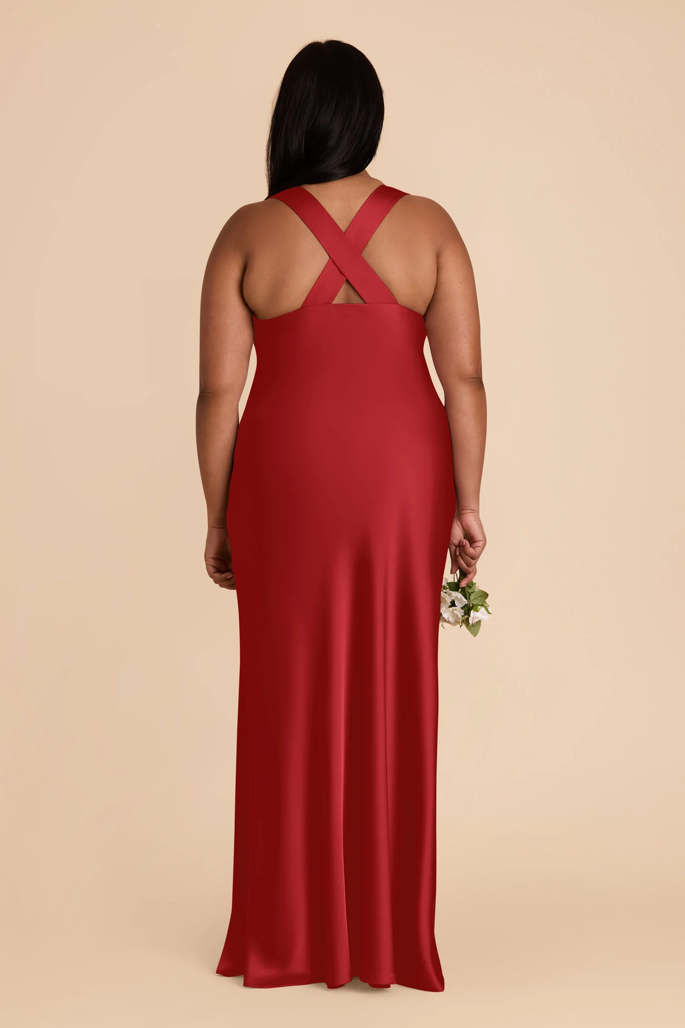 Veronica Matte Satin Dress - Ruby Red - Image 11