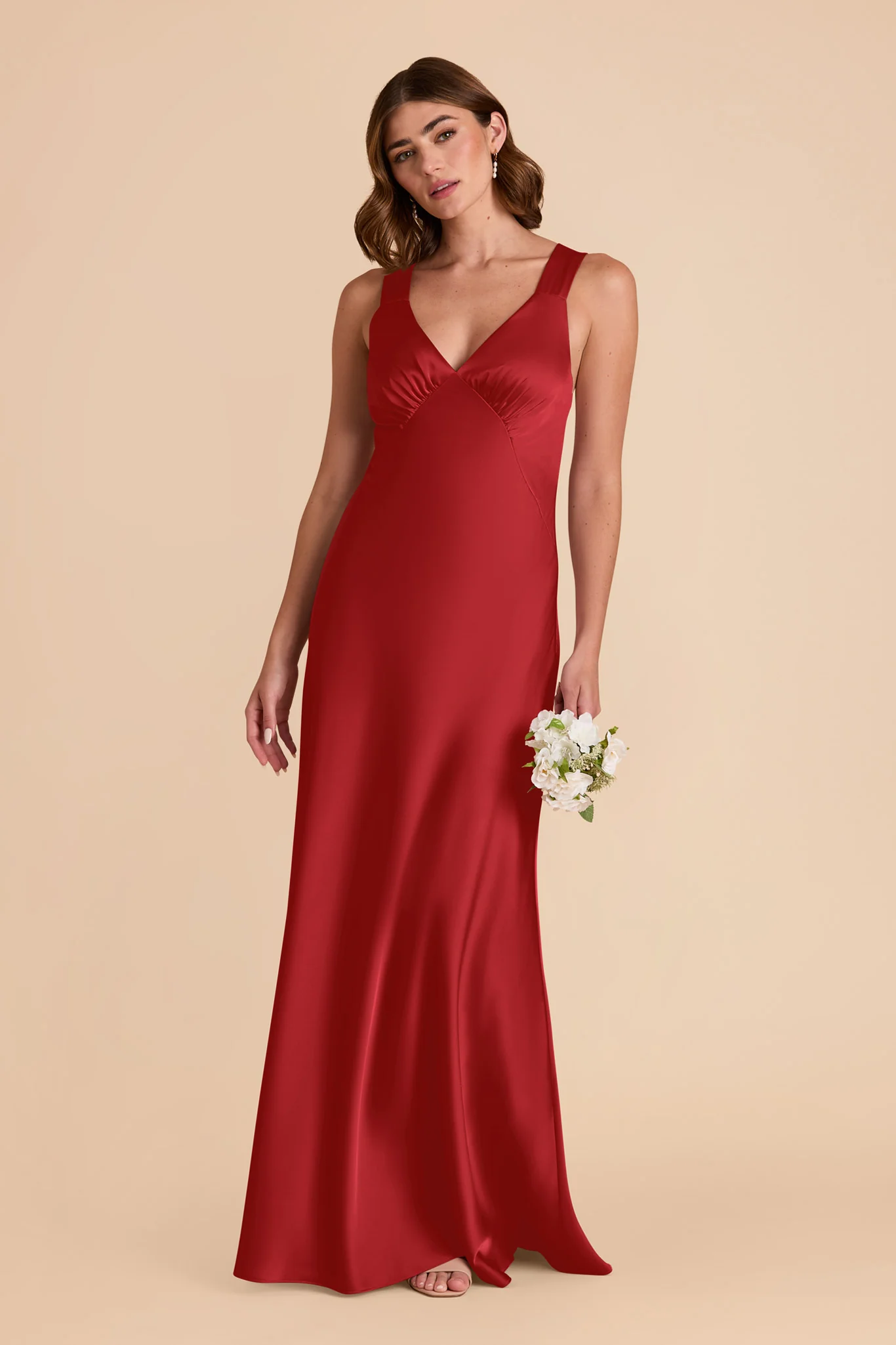 Veronica Matte Satin Dress - Ruby Red - Image 4