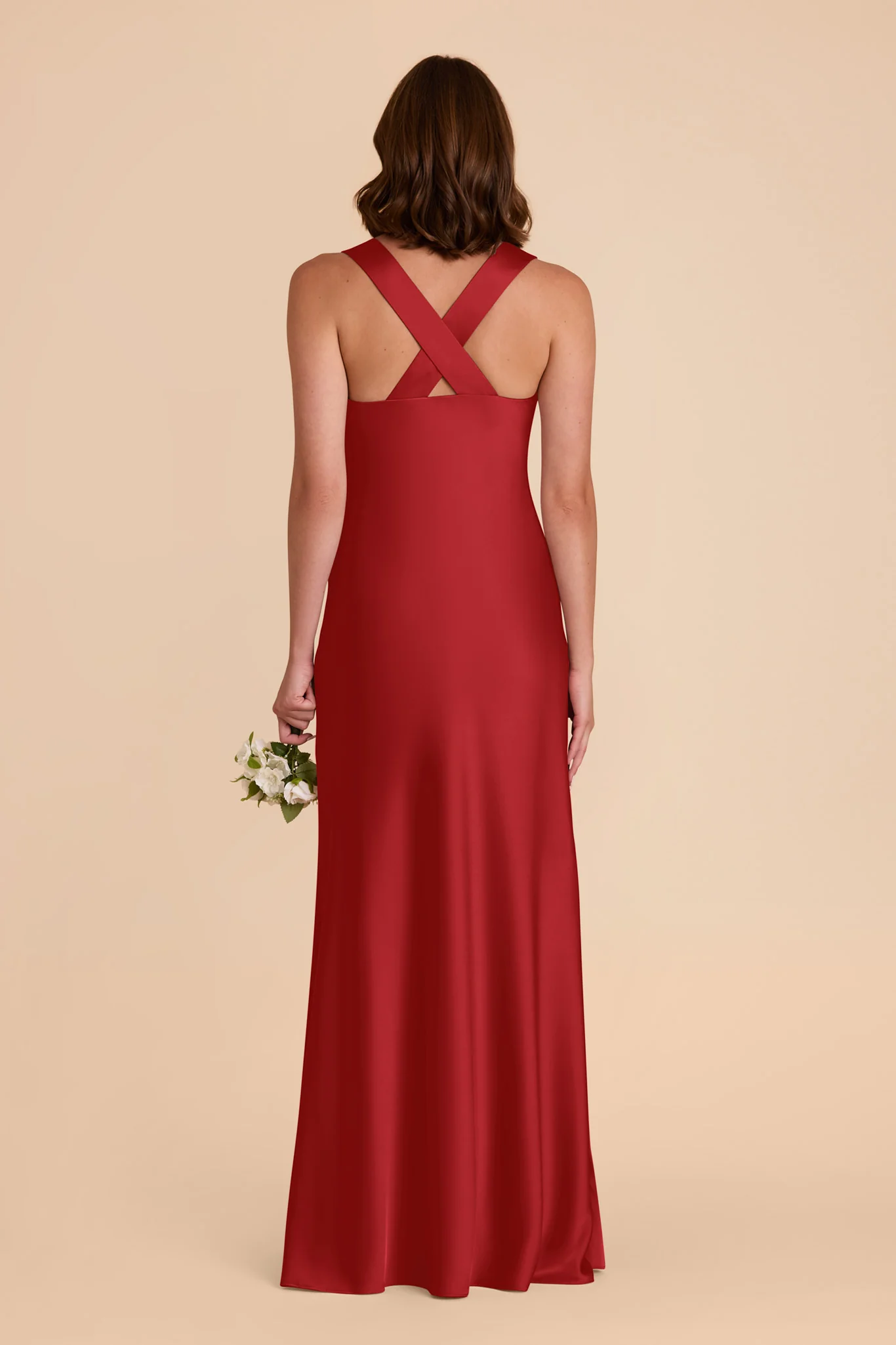 Veronica Matte Satin Dress - Ruby Red - Image 5