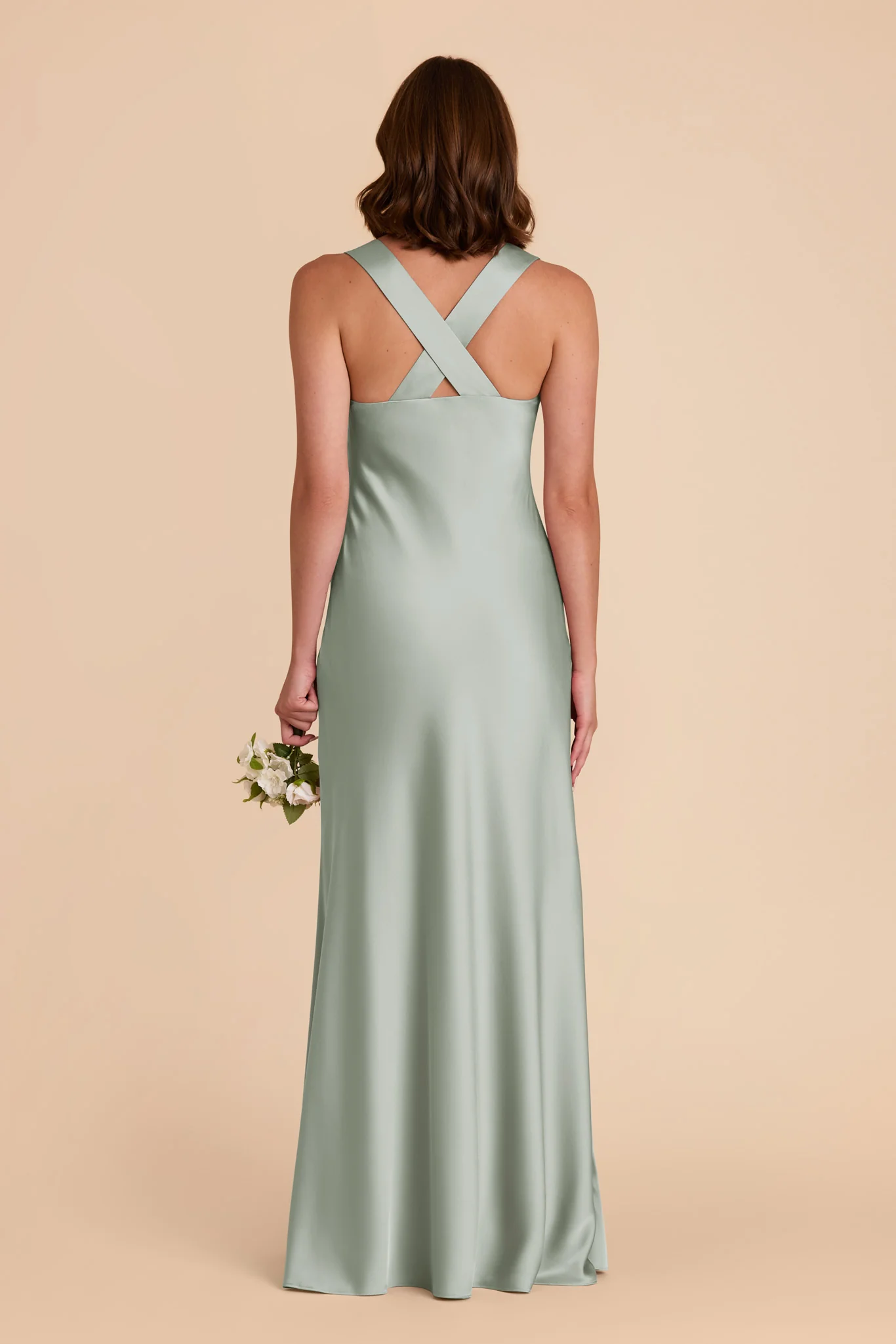 Veronica Matte Satin Dress - Sage - Image 7