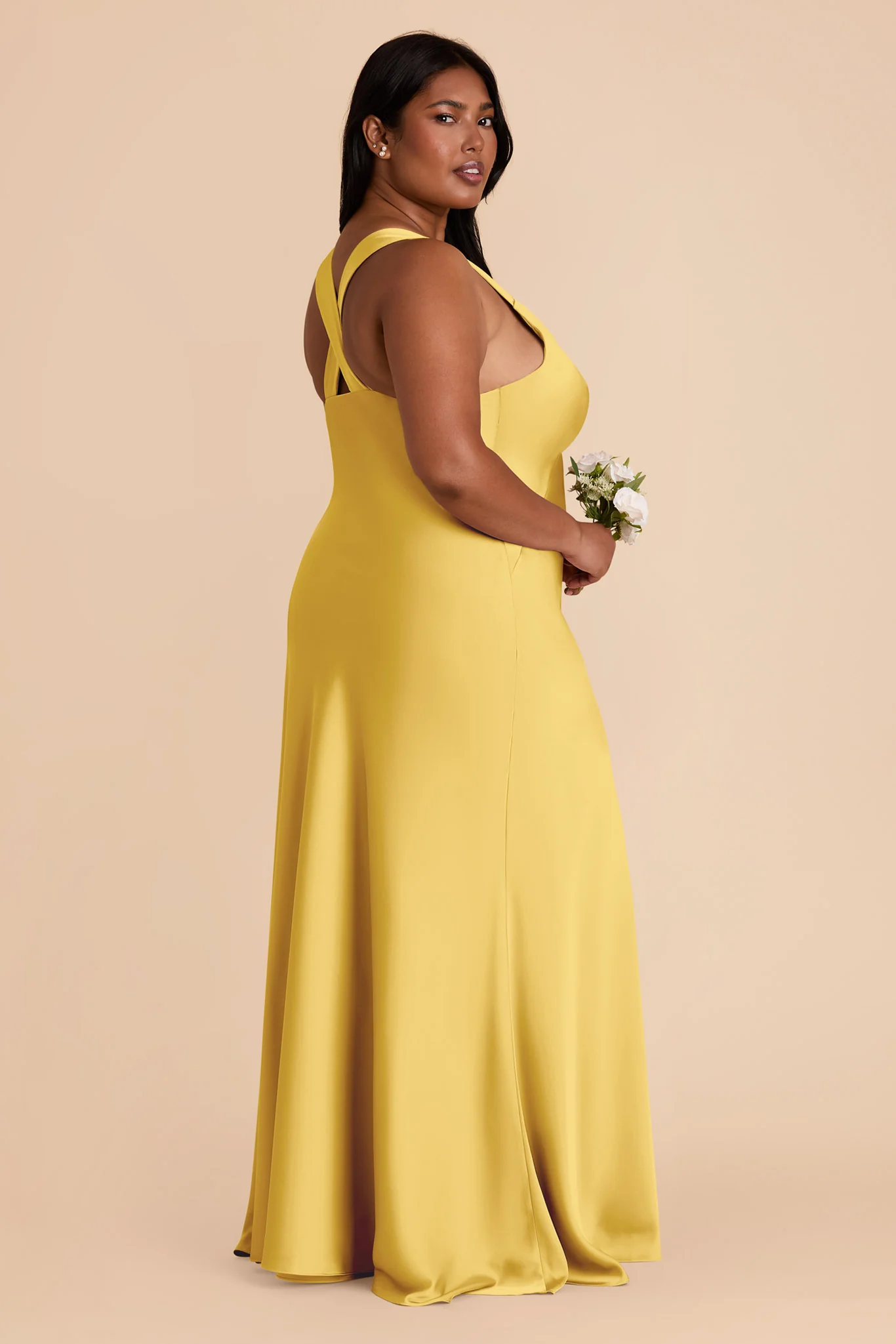Veronica Matte Satin Dress - Sunflower Yellow - Image 10
