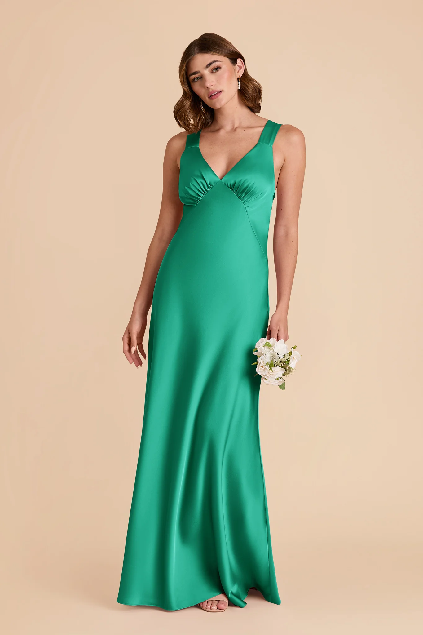 Veronica Matte Satin Dress - Turquoise - Image 3