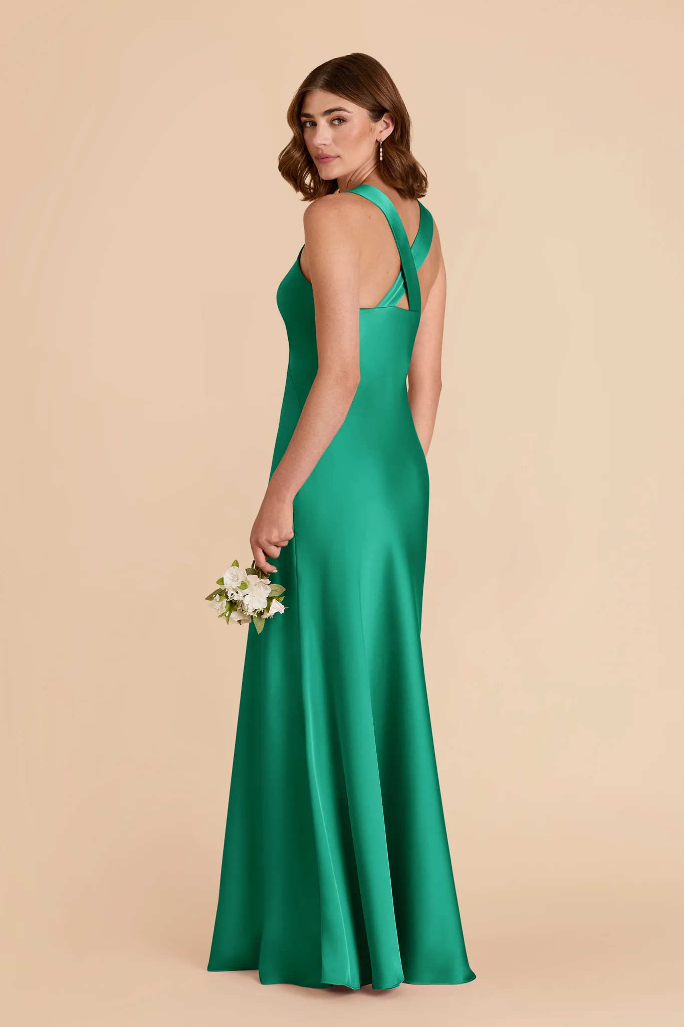 Veronica Matte Satin Dress - Turquoise - Image 4