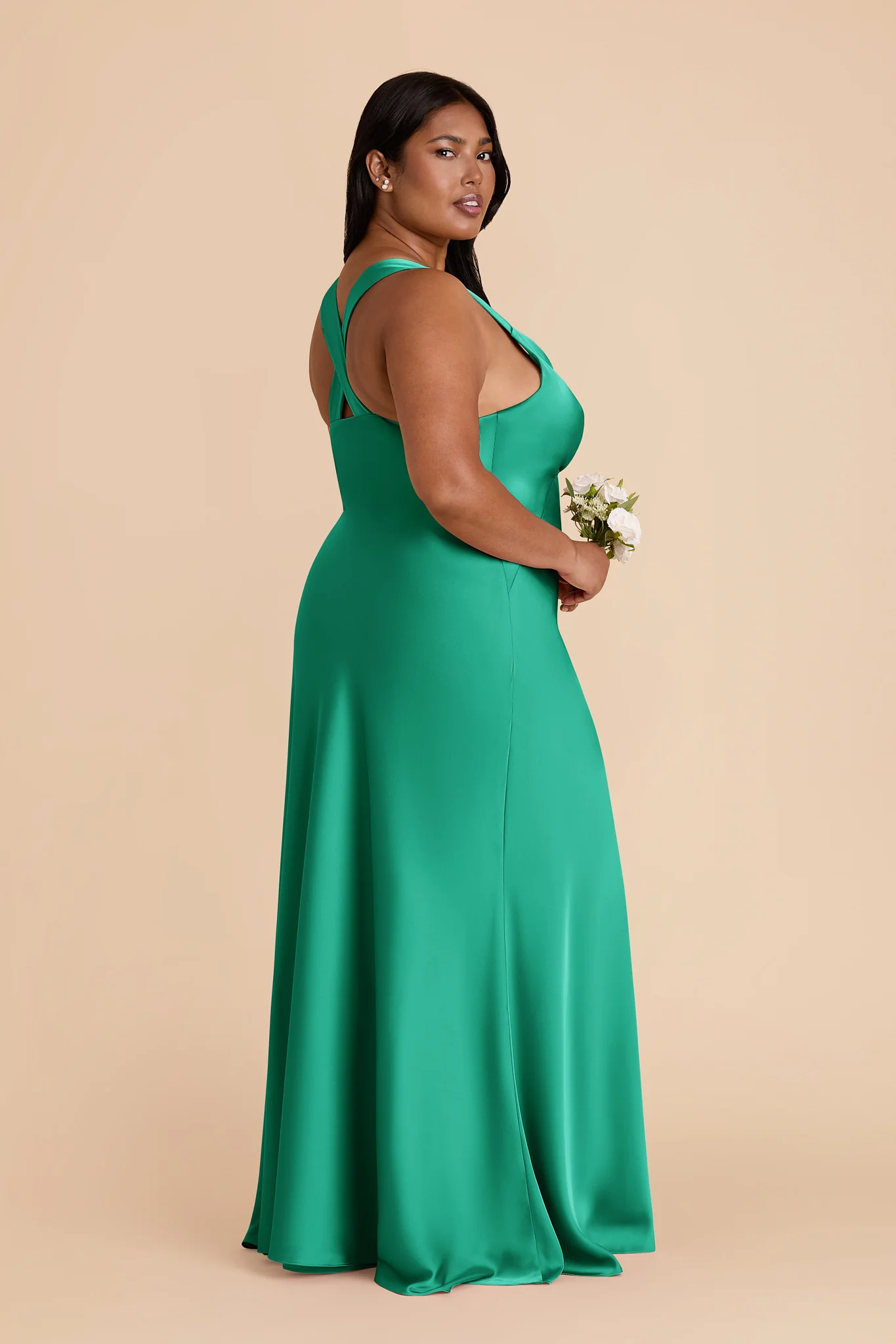 Veronica Matte Satin Dress - Turquoise - Image 7