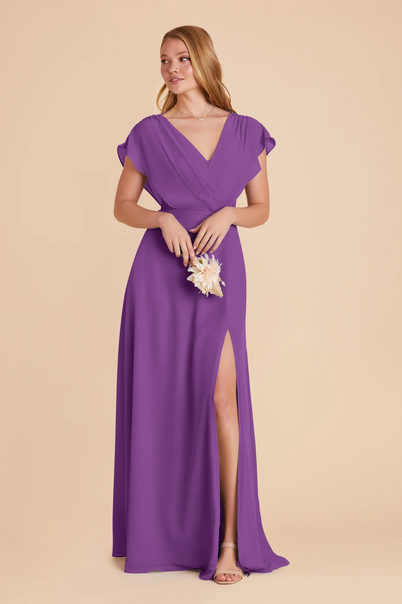 Violet Chiffon Dress - Amethyst