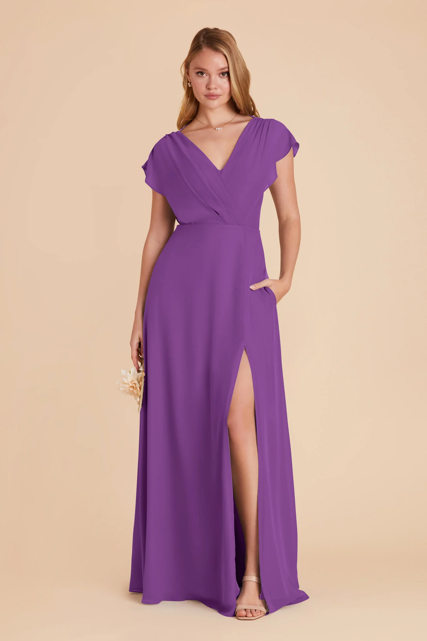 Violet Chiffon Dress - Amethyst - Image 3