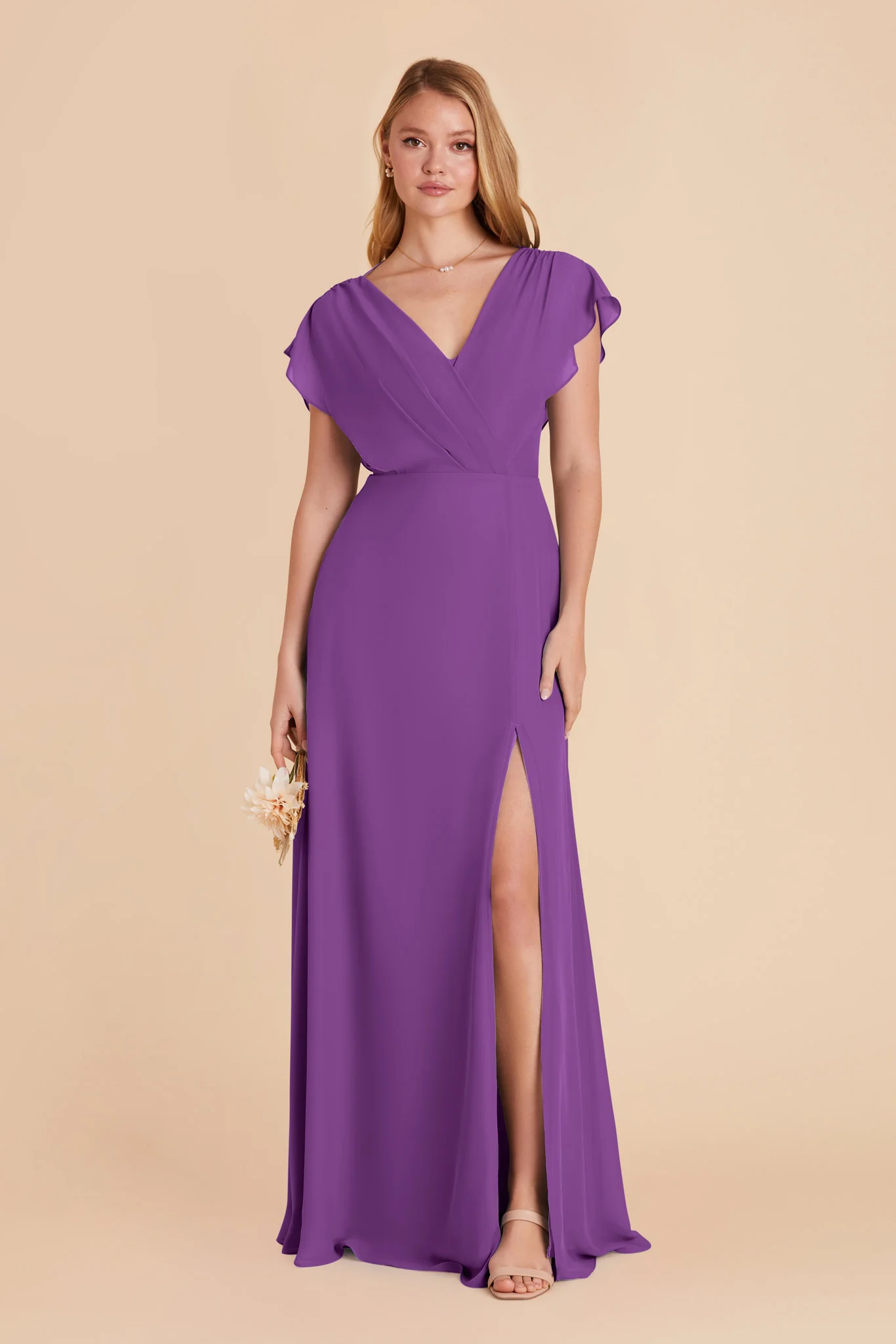 Violet Chiffon Dress - Amethyst - Image 4