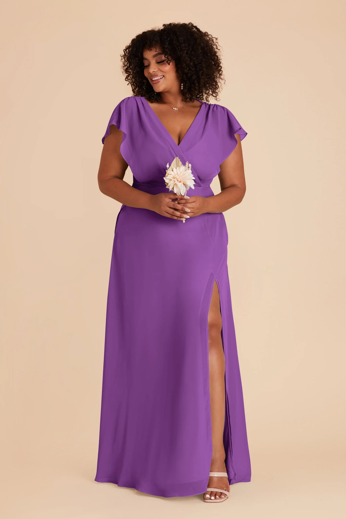 Violet Chiffon Dress - Amethyst - Image 6
