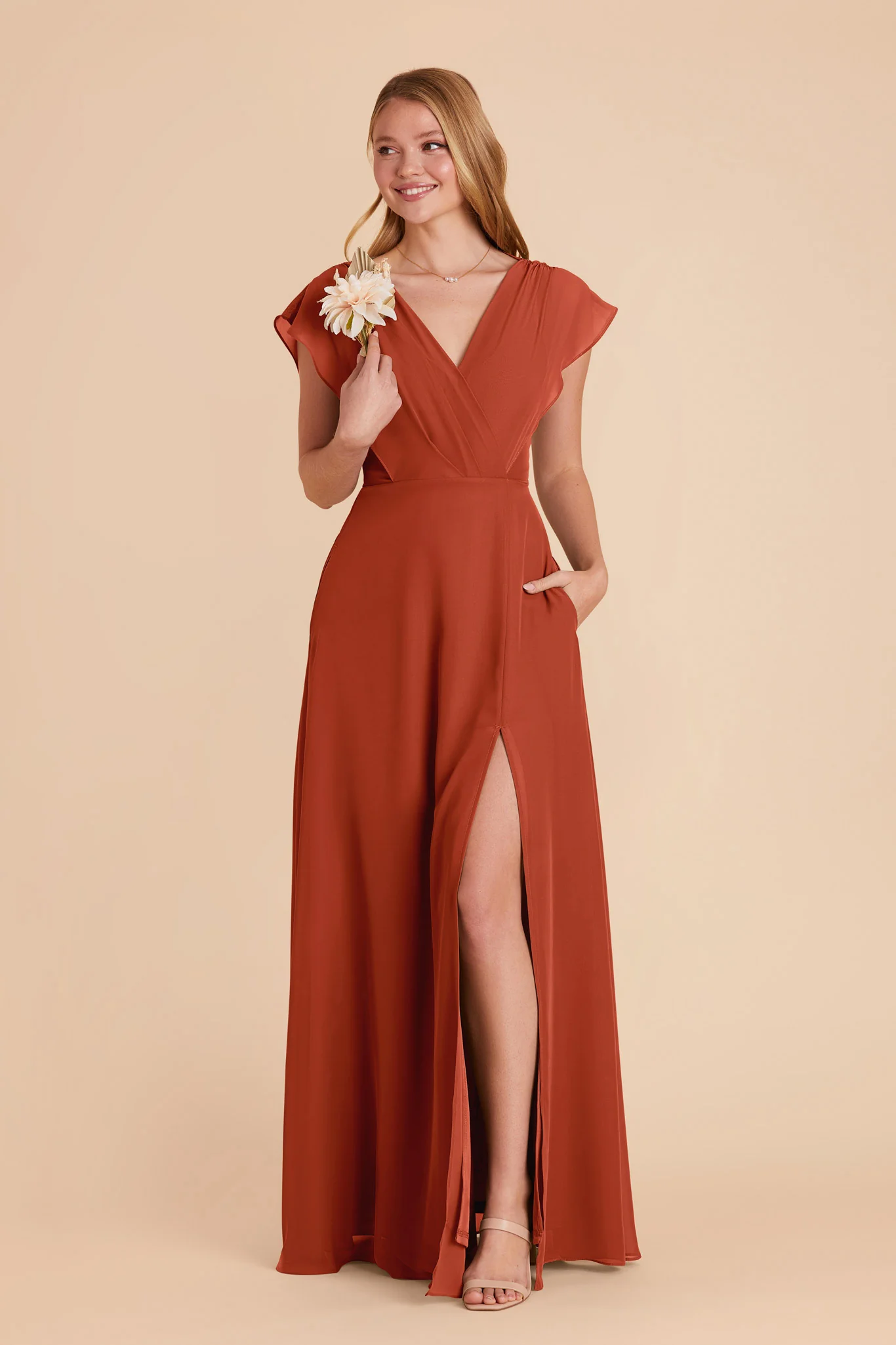 Violet Chiffon Dress - Auburn - Image 4