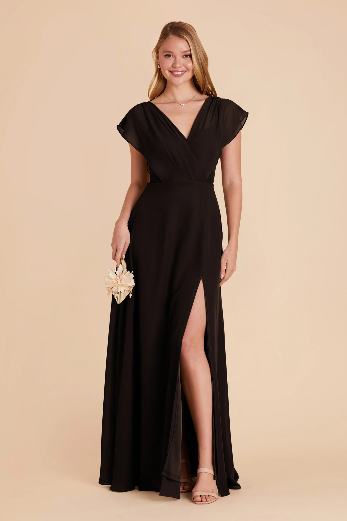 Violet Chiffon Dress - Black