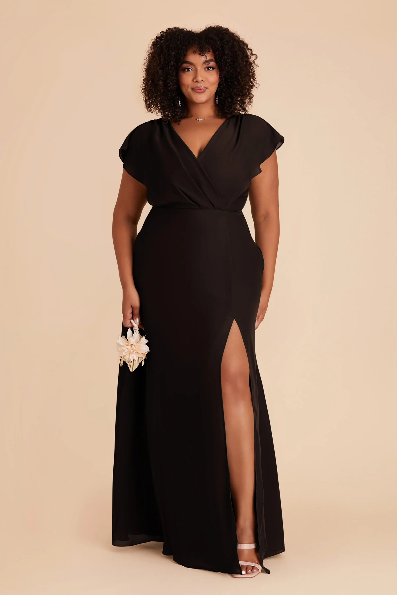 Violet Chiffon Dress - Black - Image 11
