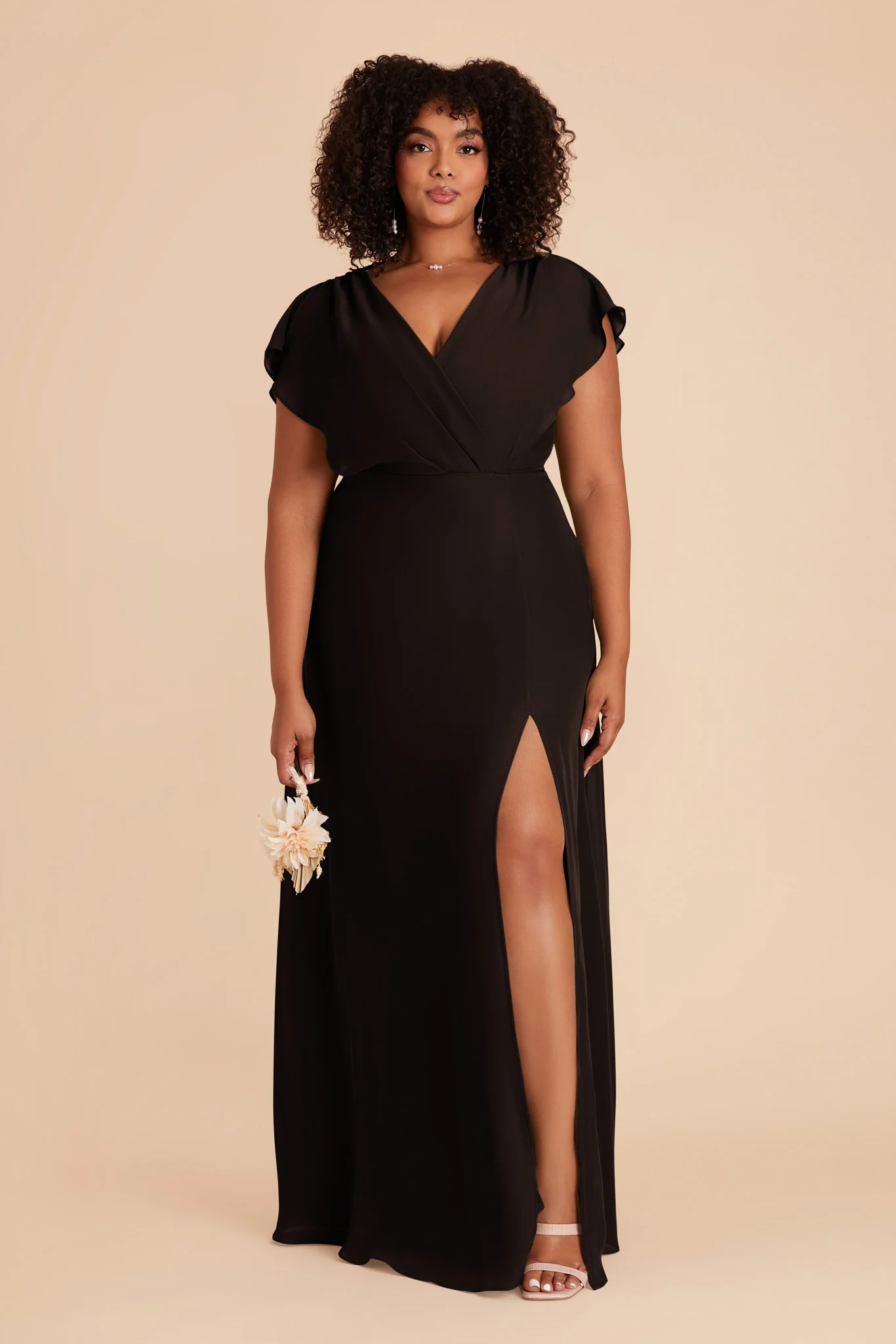 Violet Chiffon Dress - Black - Image 2