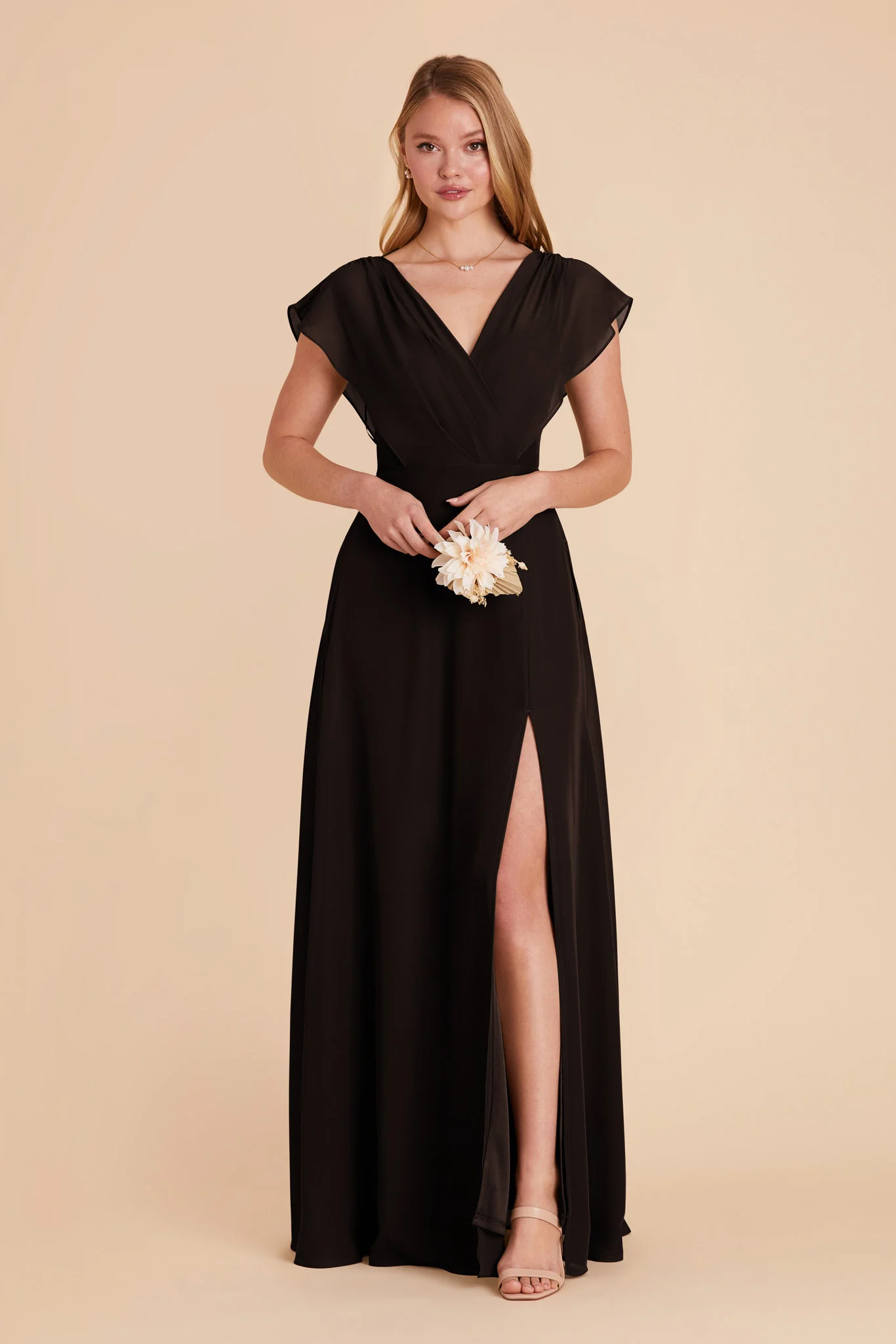 Violet Chiffon Dress - Black - Image 3