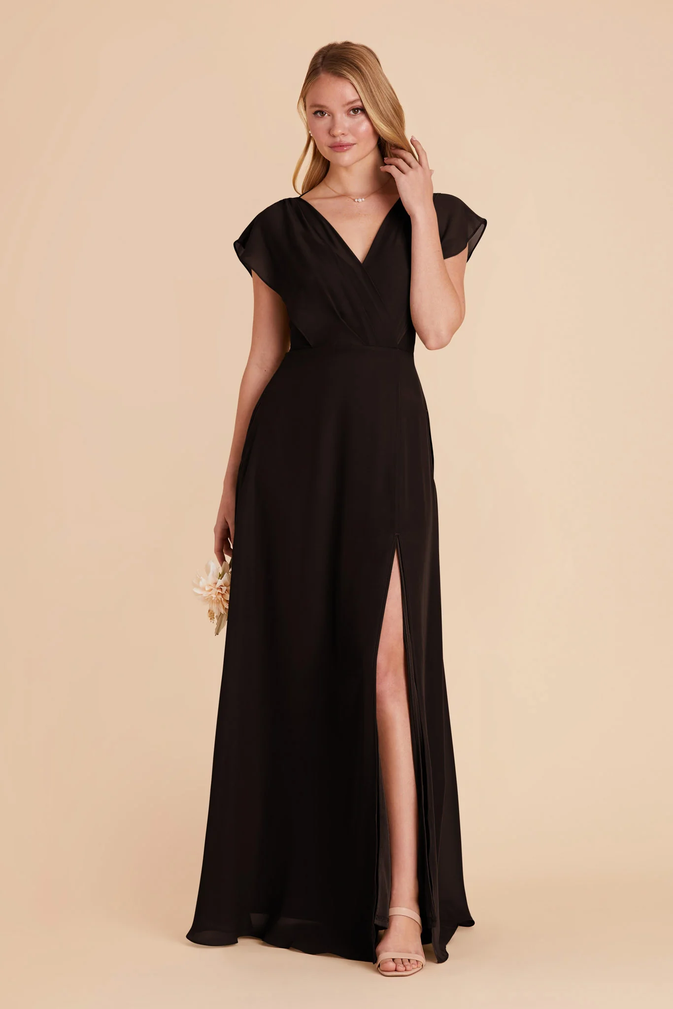 Violet Chiffon Dress - Black - Image 6