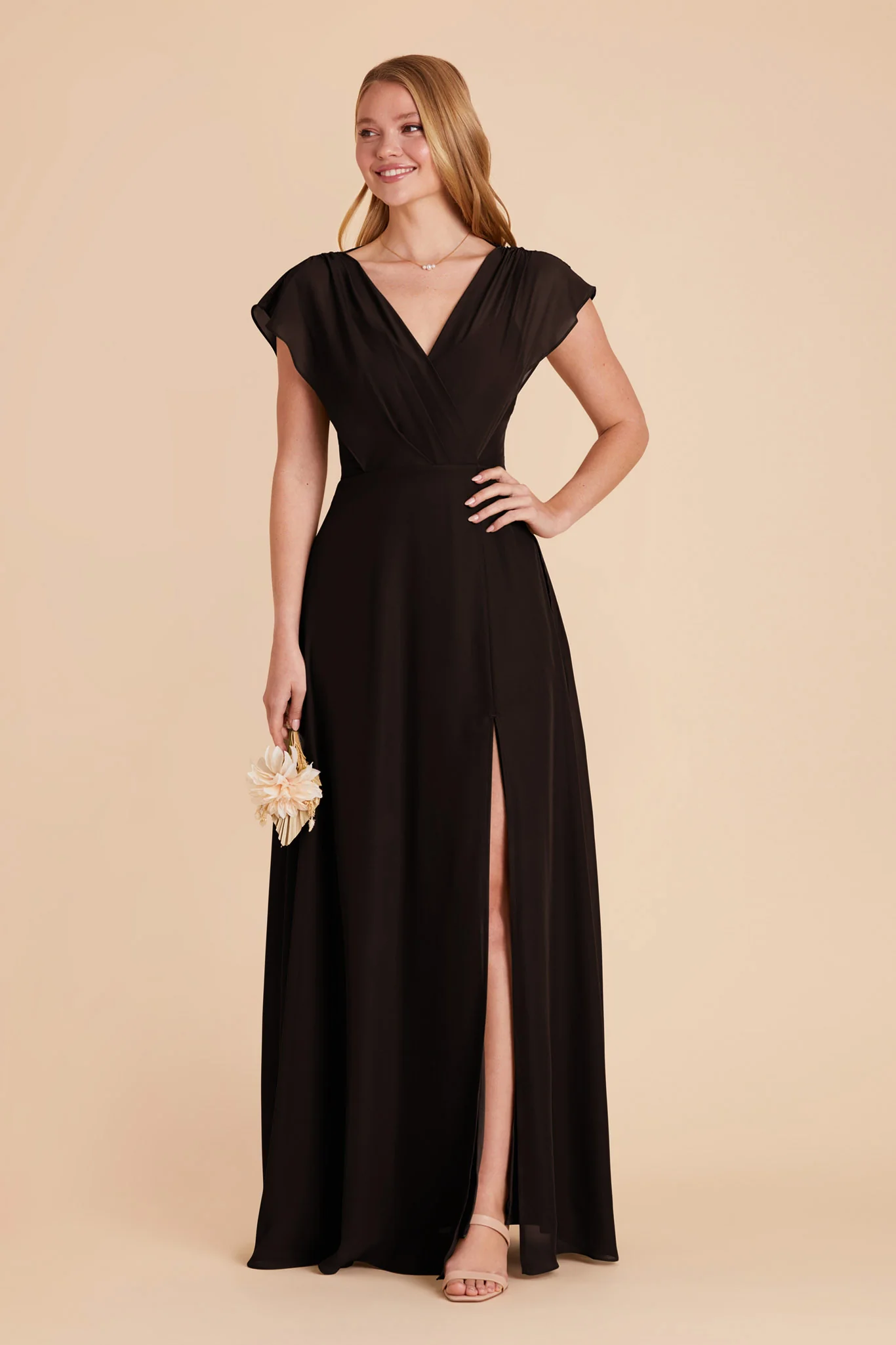Violet Chiffon Dress - Black - Image 8