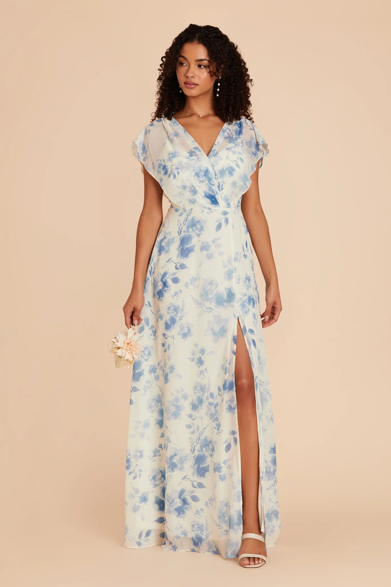 Violet Chiffon Dress - Blue Rococo Floral - Image 4