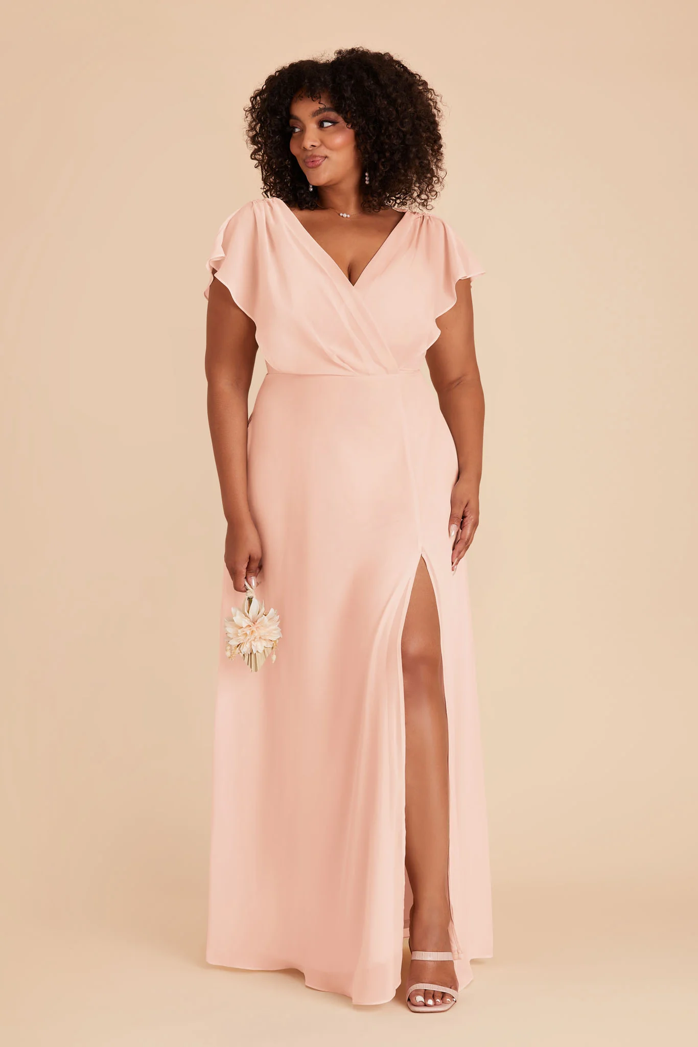 Violet Chiffon Dress - Blush Pink - Image 10