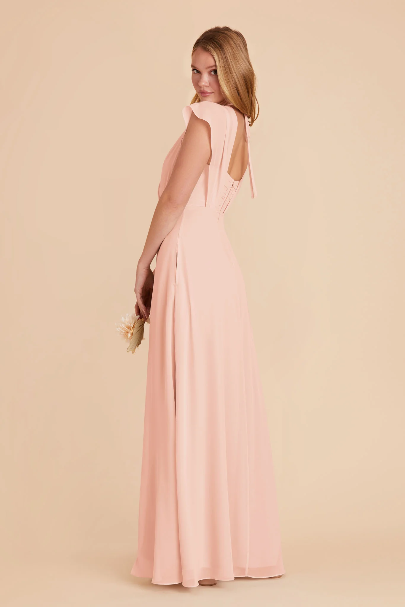 Violet Chiffon Dress - Blush Pink - Image 14