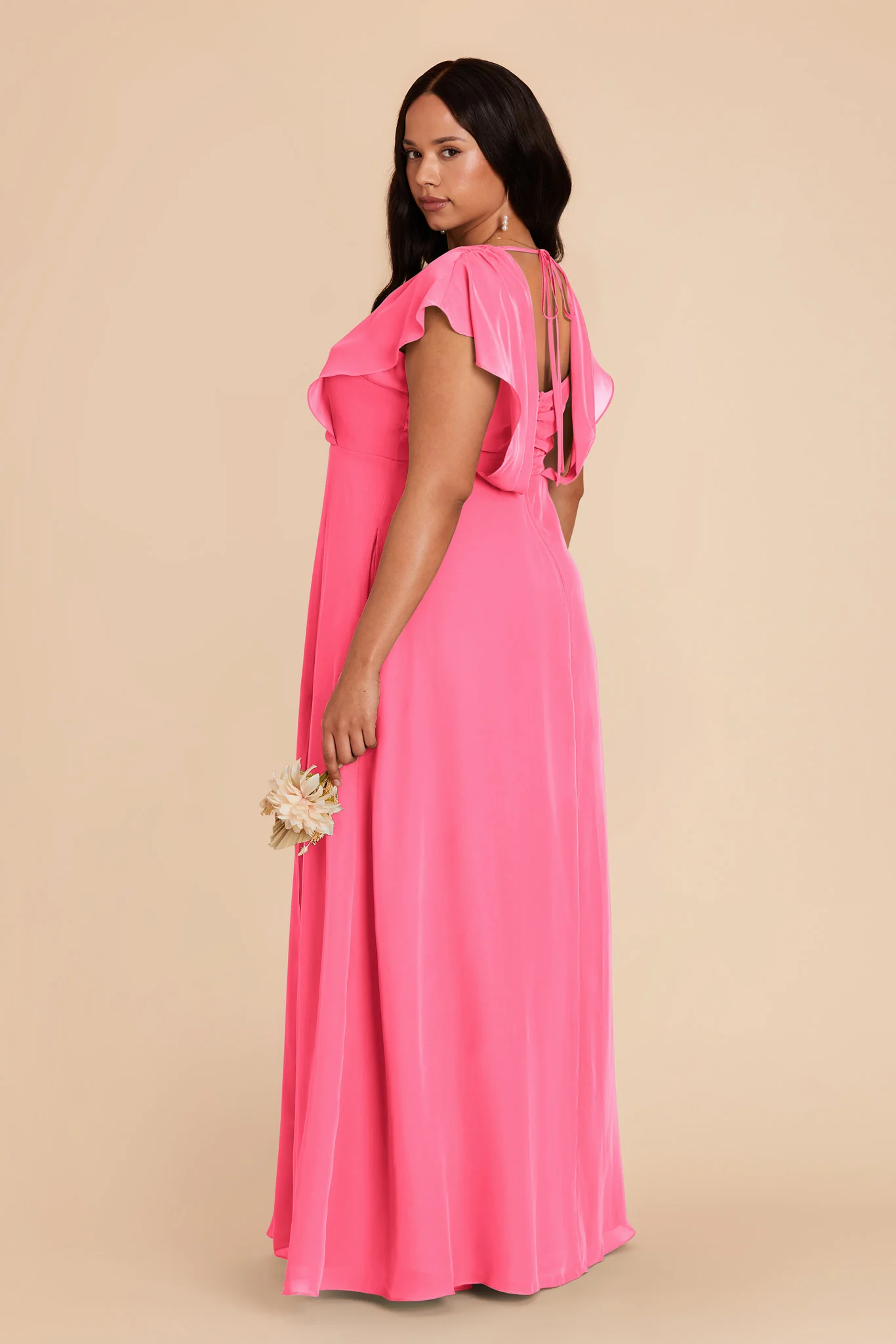 Violet Chiffon Dress - Bon Bon Pink - Image 10