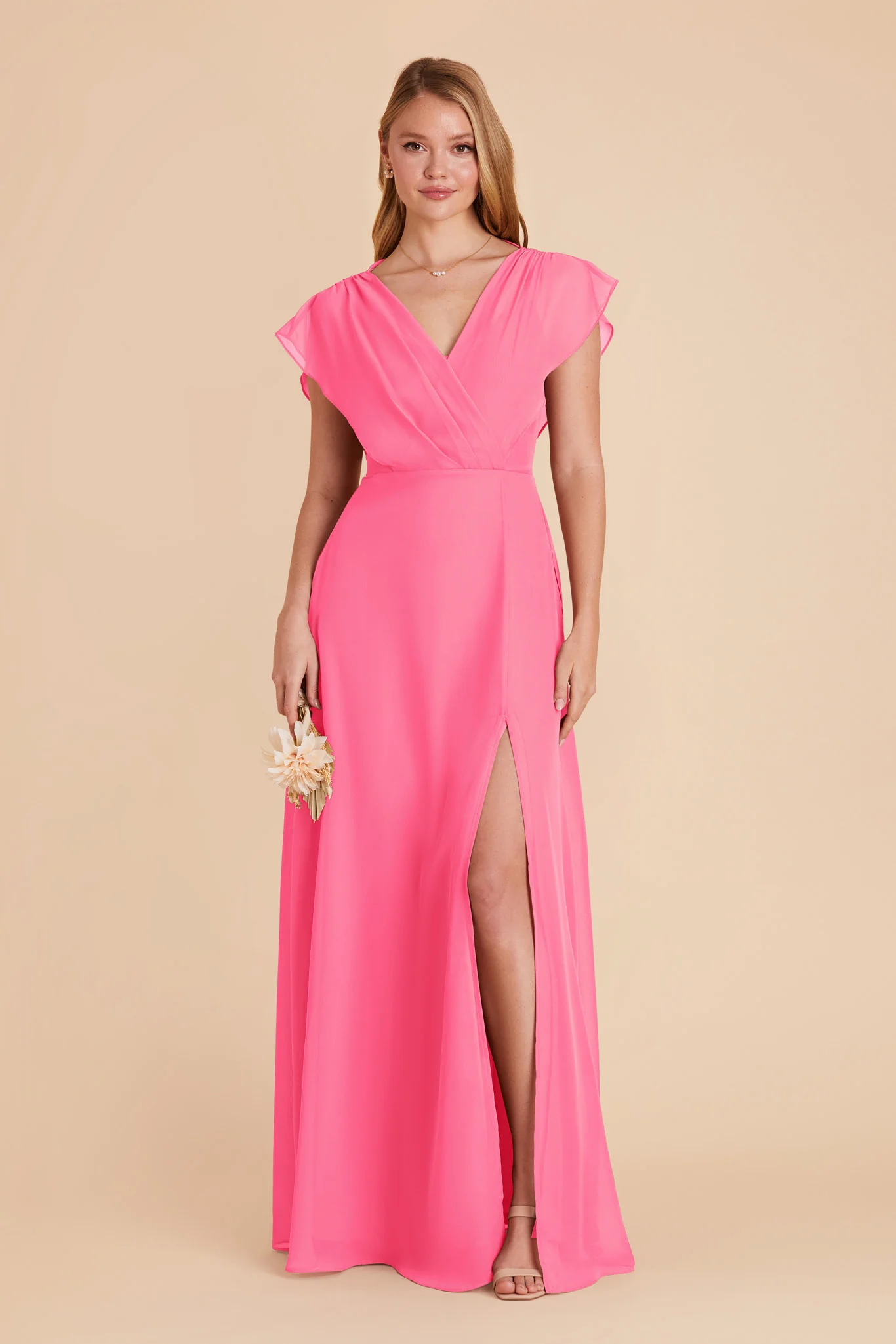 Violet Chiffon Dress - Bon Bon Pink - Image 3