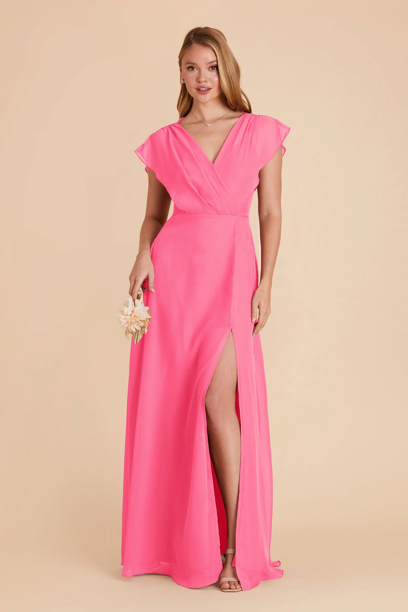 Violet Chiffon Dress - Bon Bon Pink - Image 4