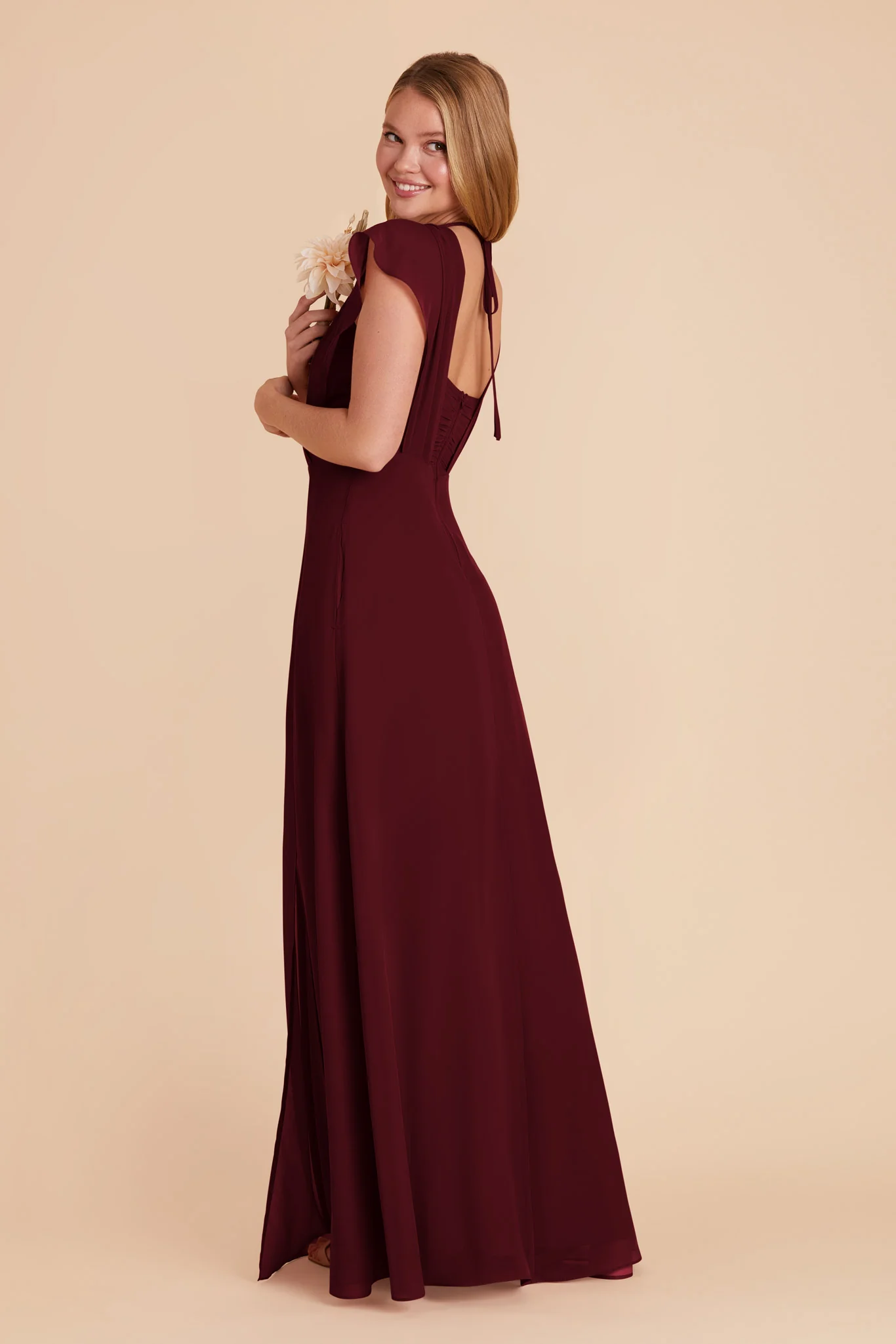 Violet Chiffon Dress - Cabernet - Image 15